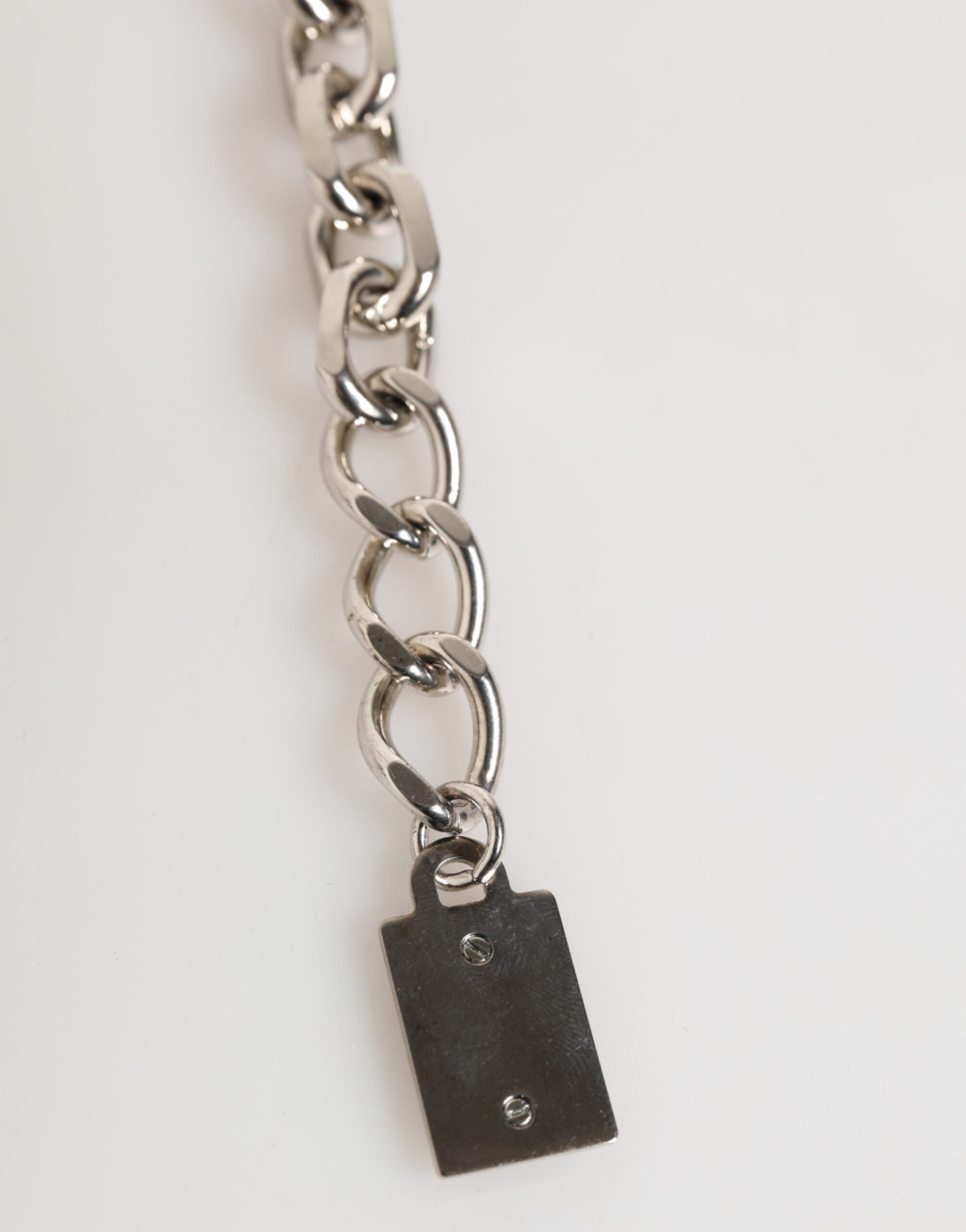 Dolce & Gabbana Silber Kette Messing Perlen Karabinerverschluss Logo Männer Armband-2
