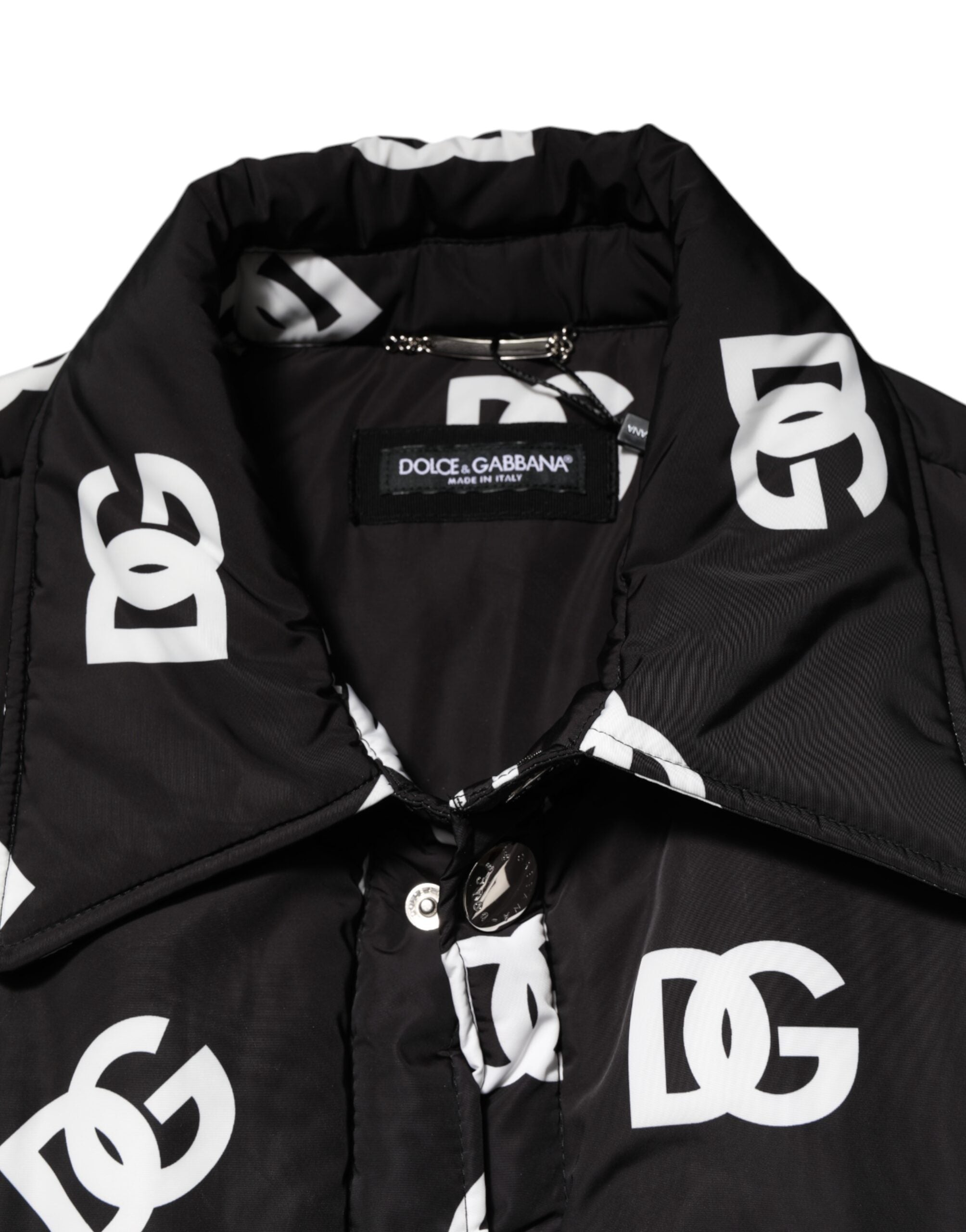 Dolce & Gabbana Schwarze DG Monogram Nylon Windbreaker Jacke-6