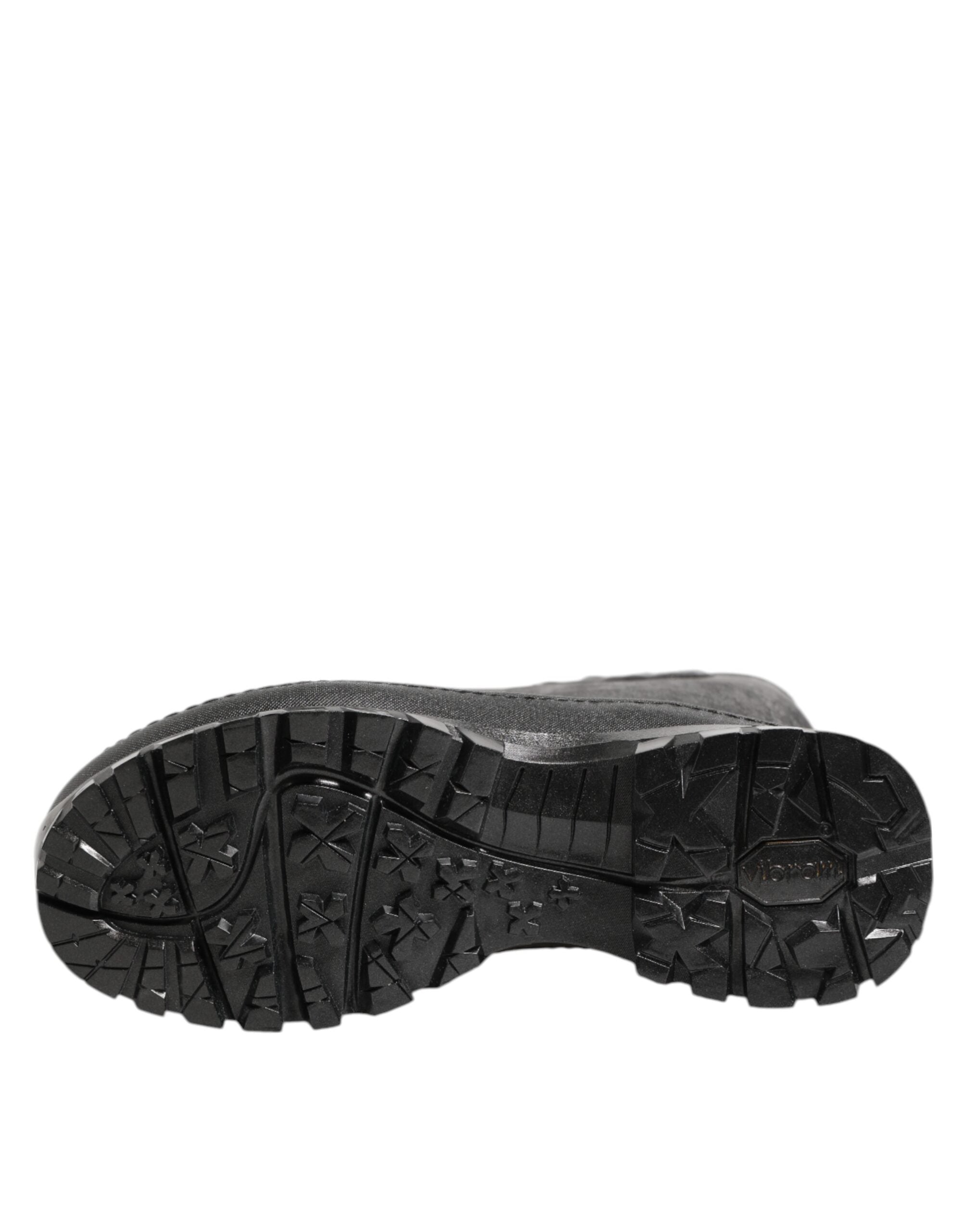 Dolce & Gabbana Metallic Black Pull On Rain Boots Men's Shoes-8