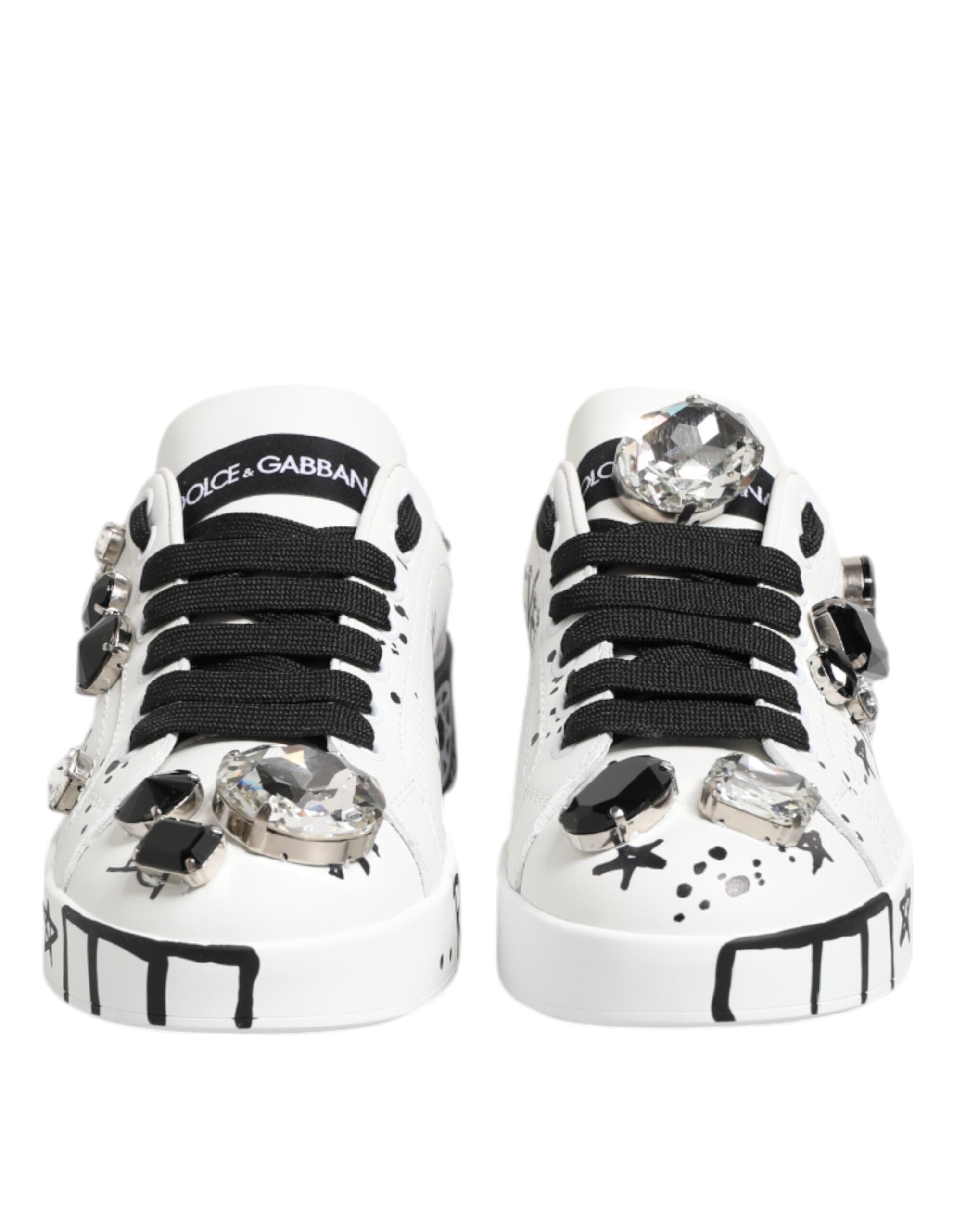 Zapatillas blancas con cristales Portofino de Dolce & Gabbana-3