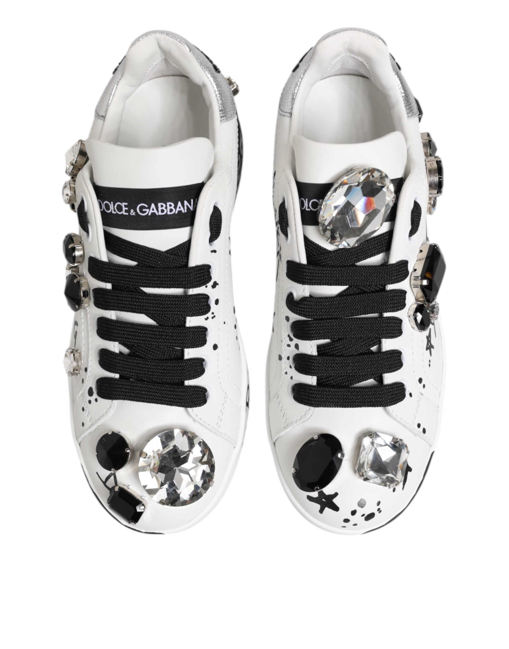 Zapatillas blancas con cristales Portofino de Dolce & Gabbana-4