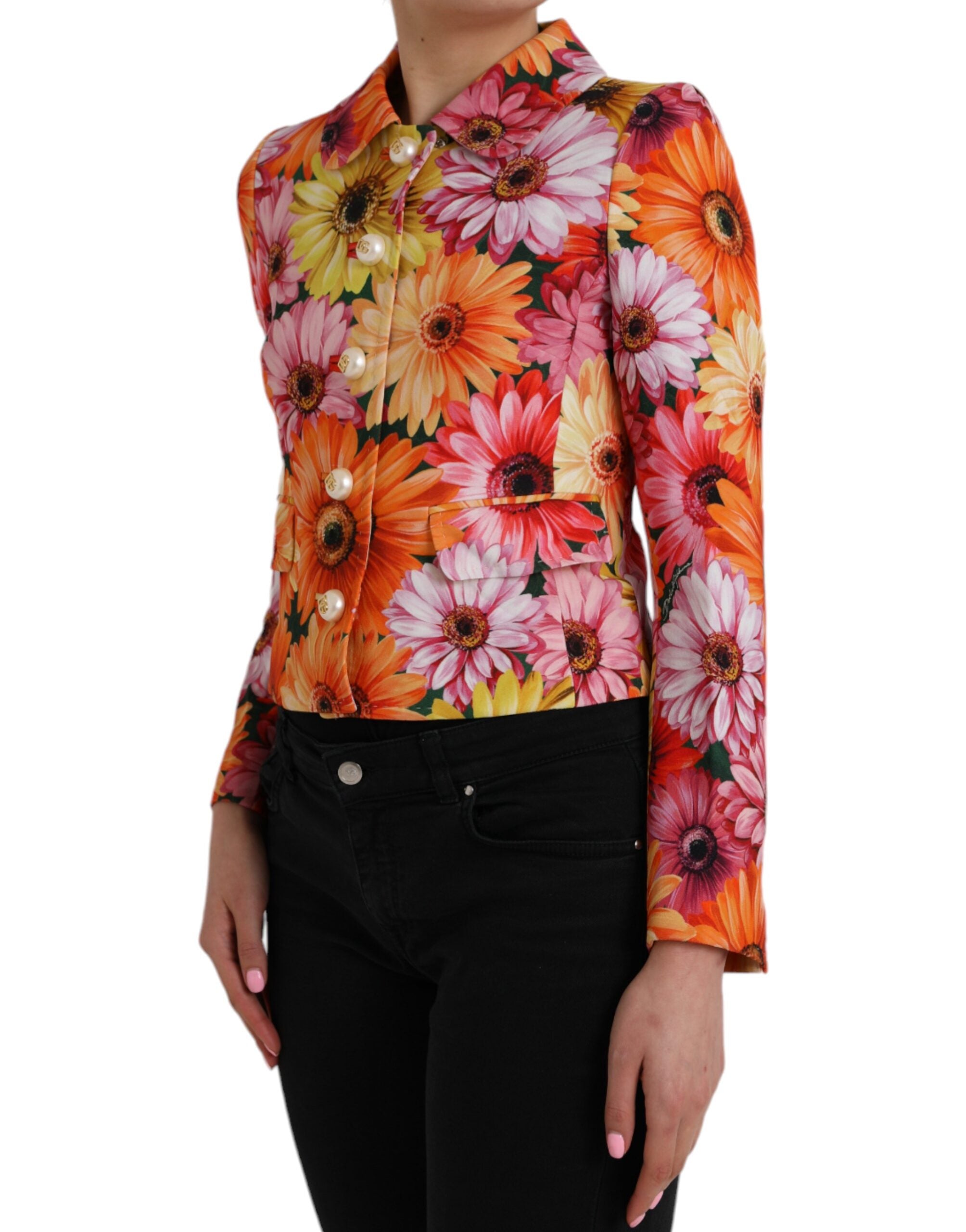 Dolce & Gabbana Multicolor Daisy Print Floral Fantasy Jacket-2