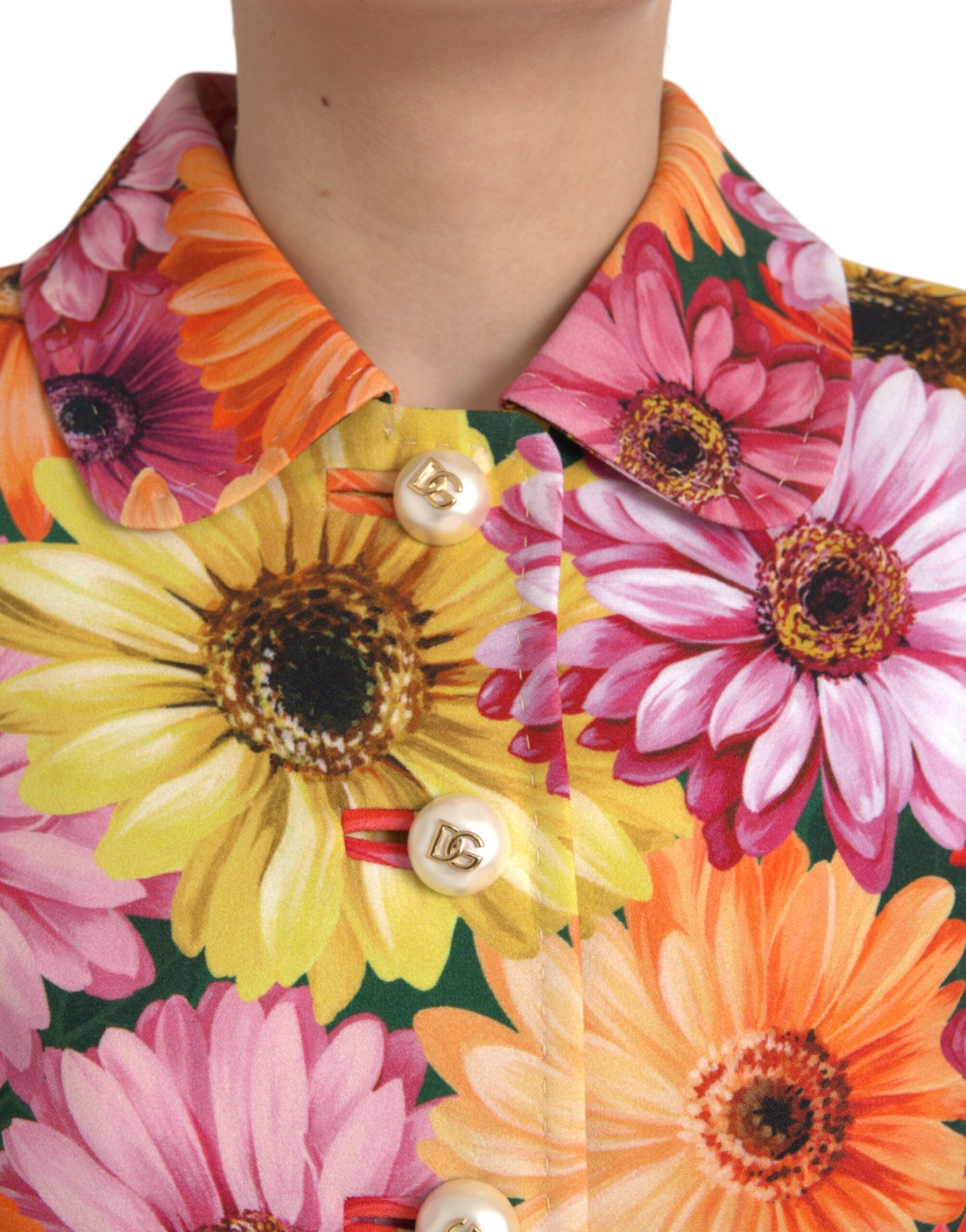 Dolce & Gabbana Multicolor Daisy Print Floral Fantasy Jacket-4