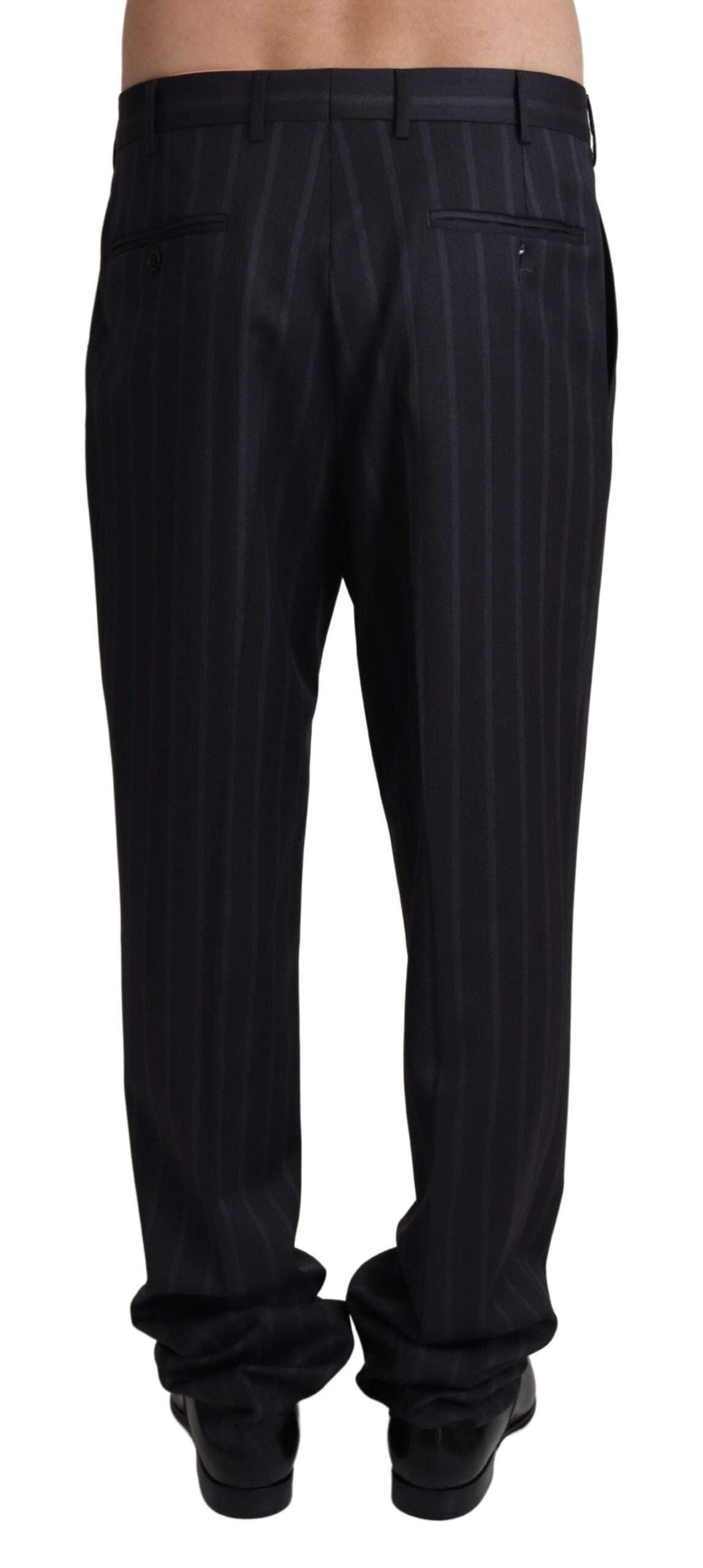 Pantalones formales de mezcla de lana gris de Dolce & Gabbana-3