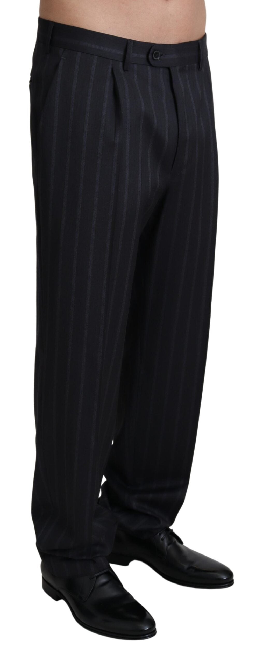 Pantalones formales de mezcla de lana gris de Dolce & Gabbana-2