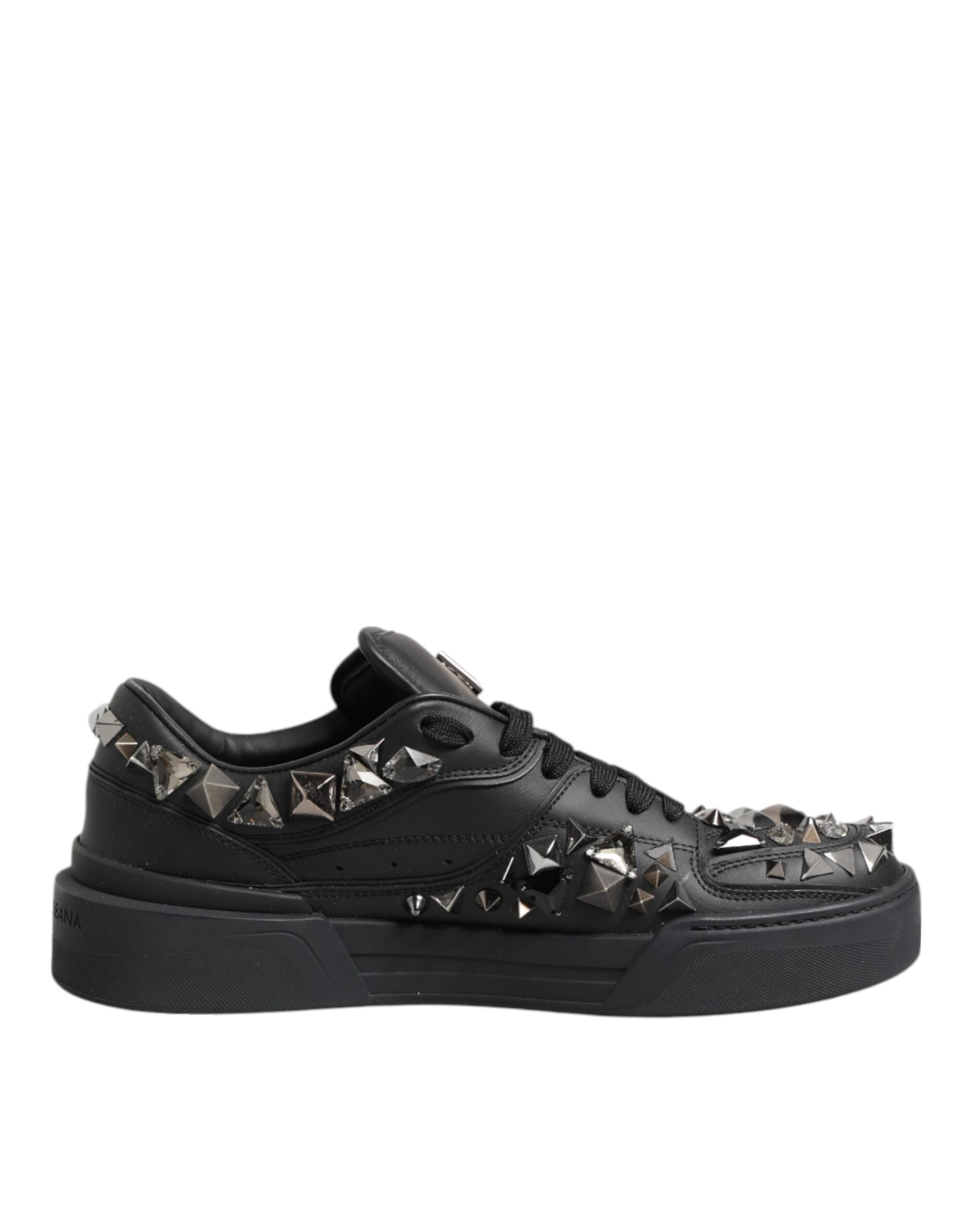 Zapatillas bajas con tachuelas de cuero negro de Dolce & Gabbana-1