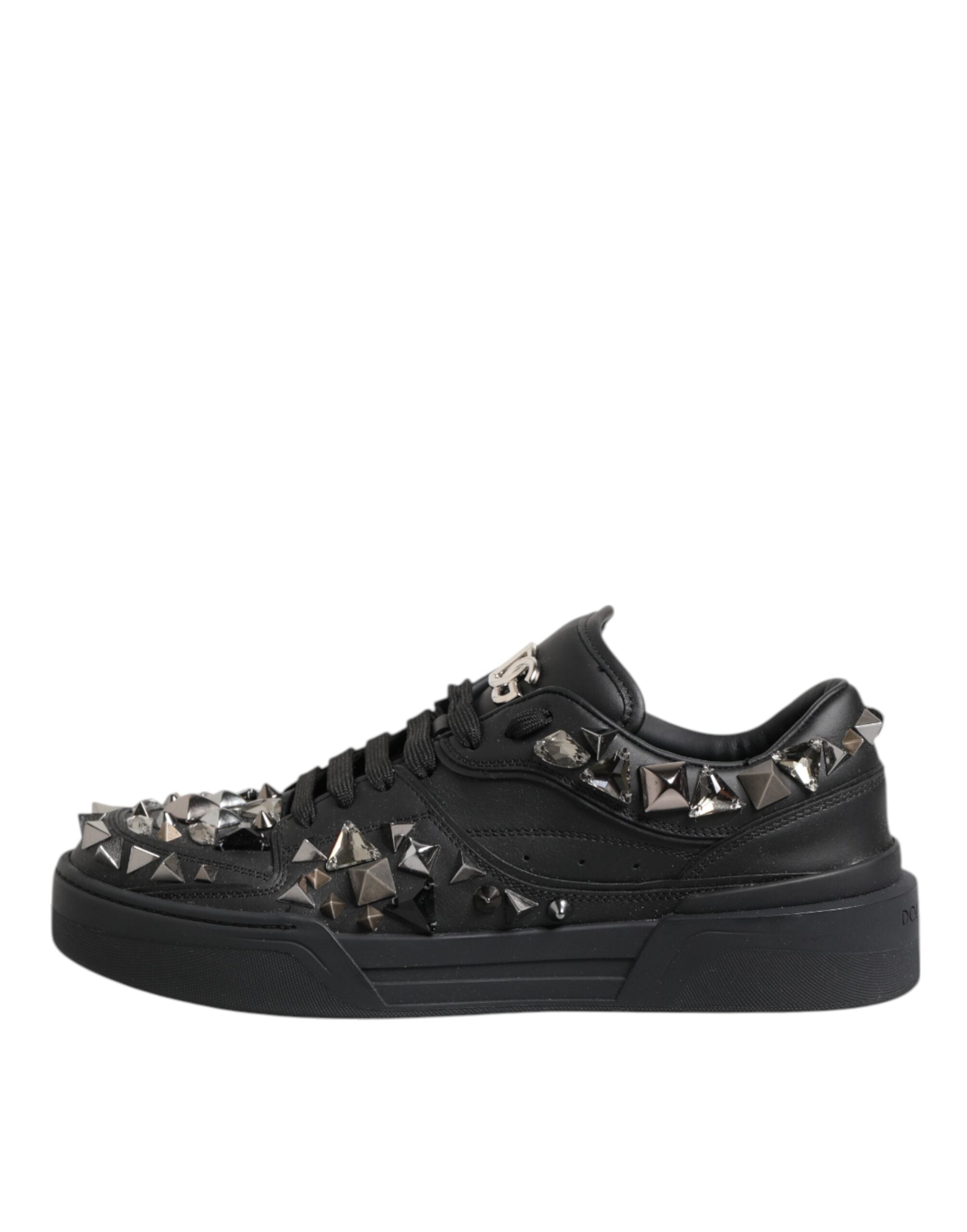 Zapatillas bajas con tachuelas de cuero negro de Dolce & Gabbana-7