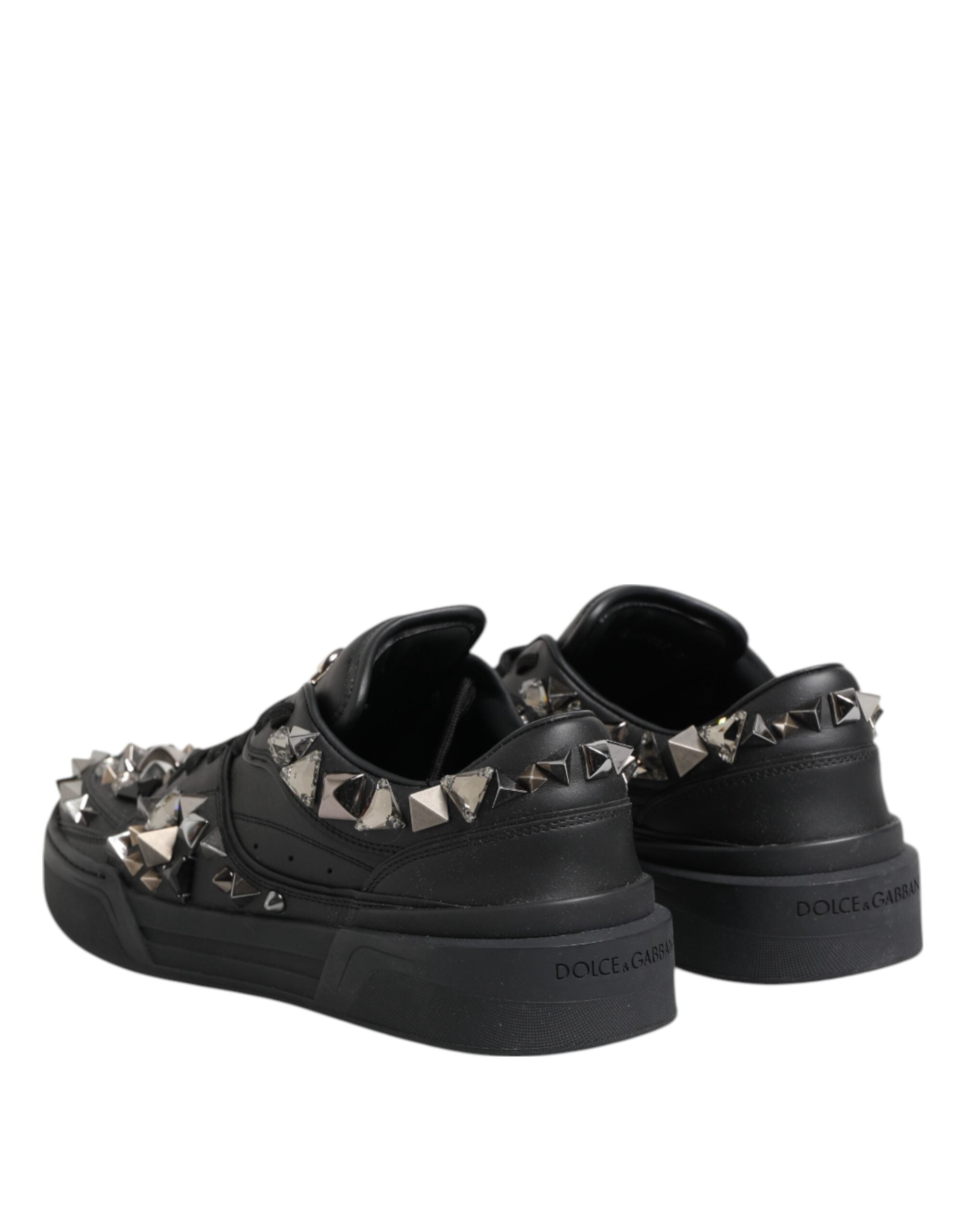 Zapatillas bajas con tachuelas de cuero negro de Dolce & Gabbana-6