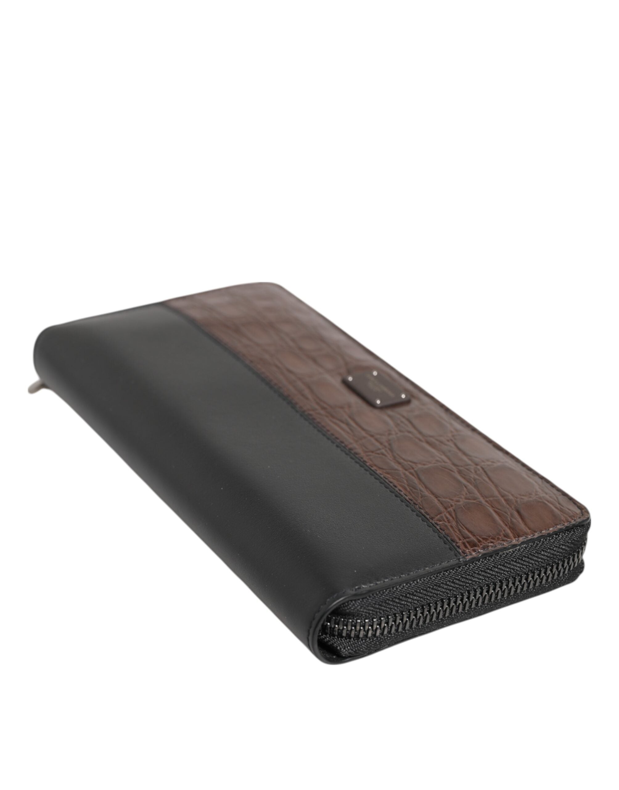 Dolce & Gabbana Black Brown Exotic Leather Men's Continental Clutch Wallet-5