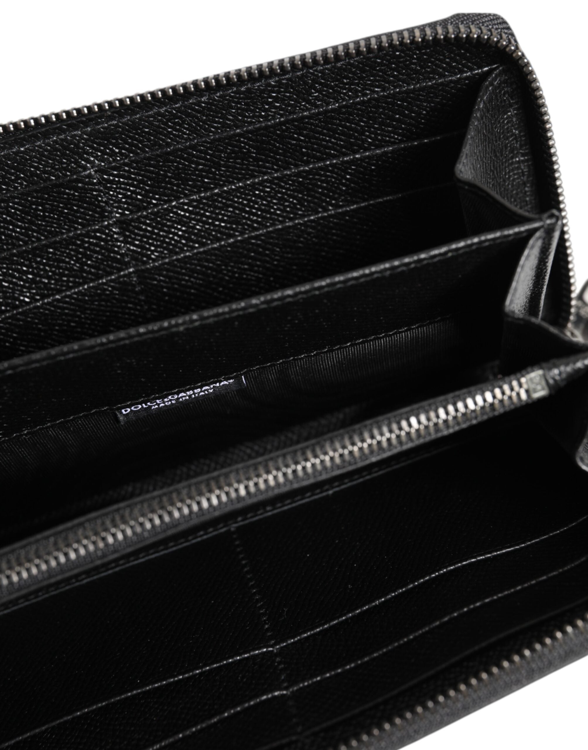 Dolce & Gabbana Black Leather #DGFAMILY Zipper Continental Men's Wallet-7