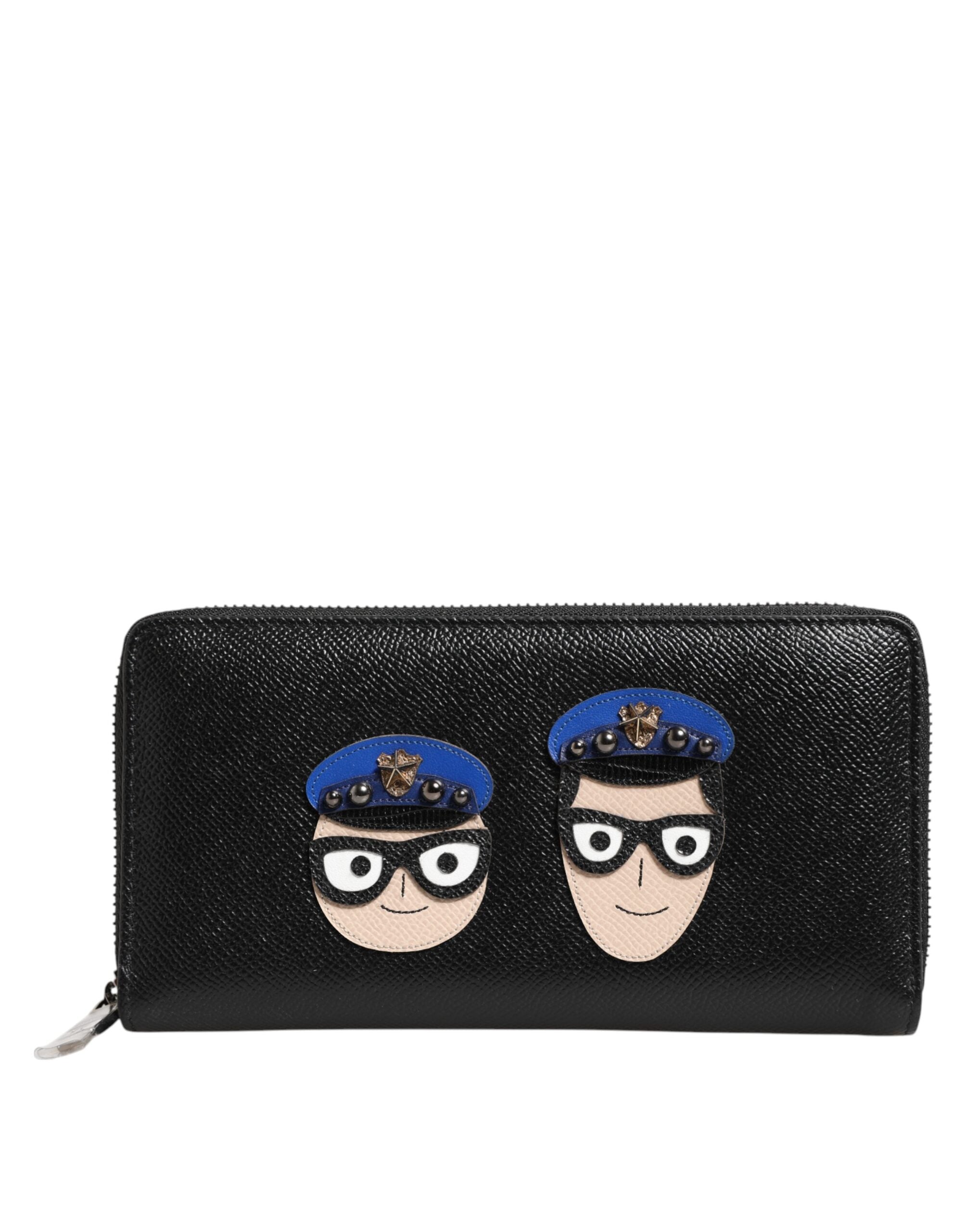 Dolce & Gabbana Black Leather #DGFAMILY Zipper Continental Men's Wallet-2