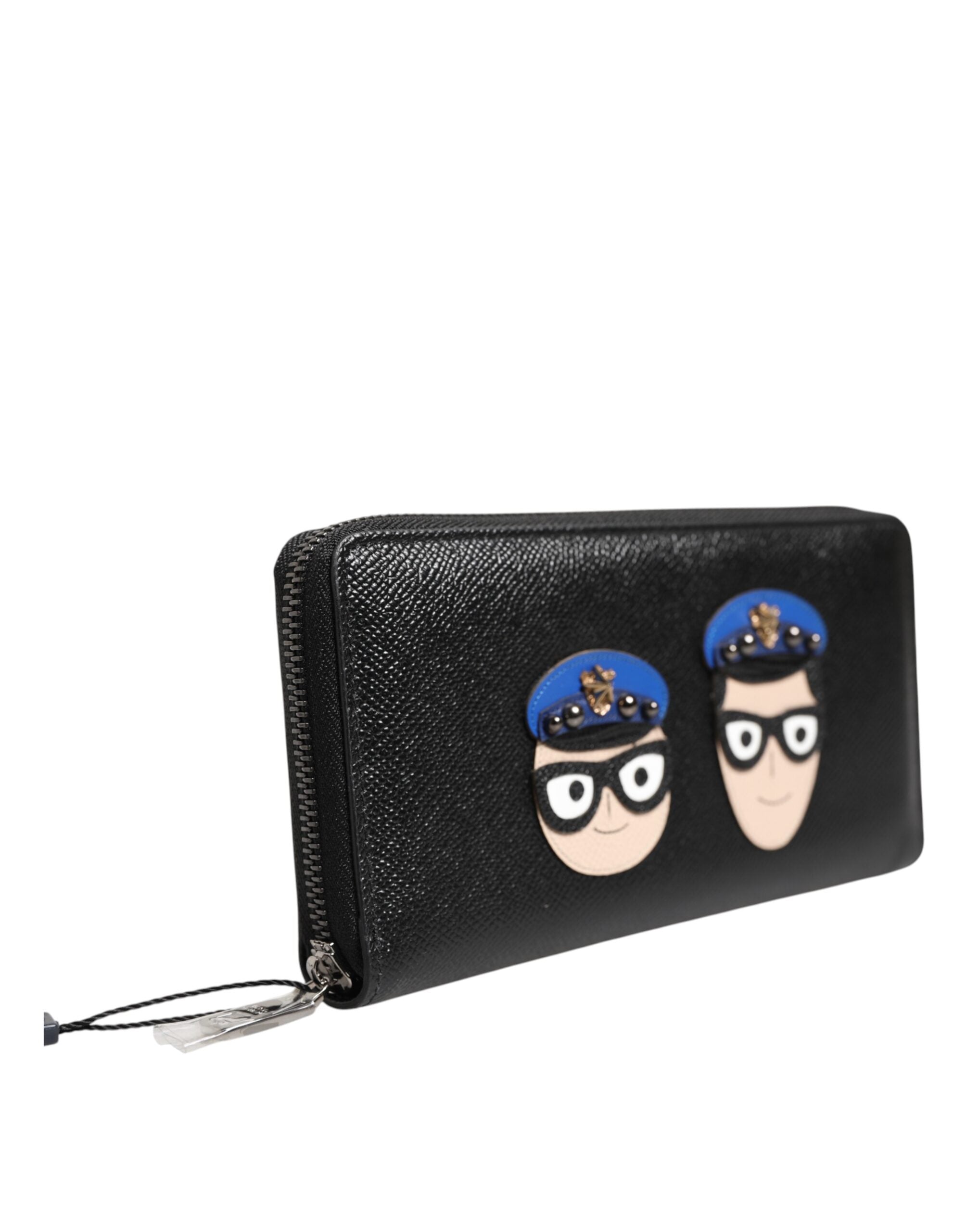 Dolce & Gabbana Black Leather #DGFAMILY Zipper Continental Men's Wallet-3