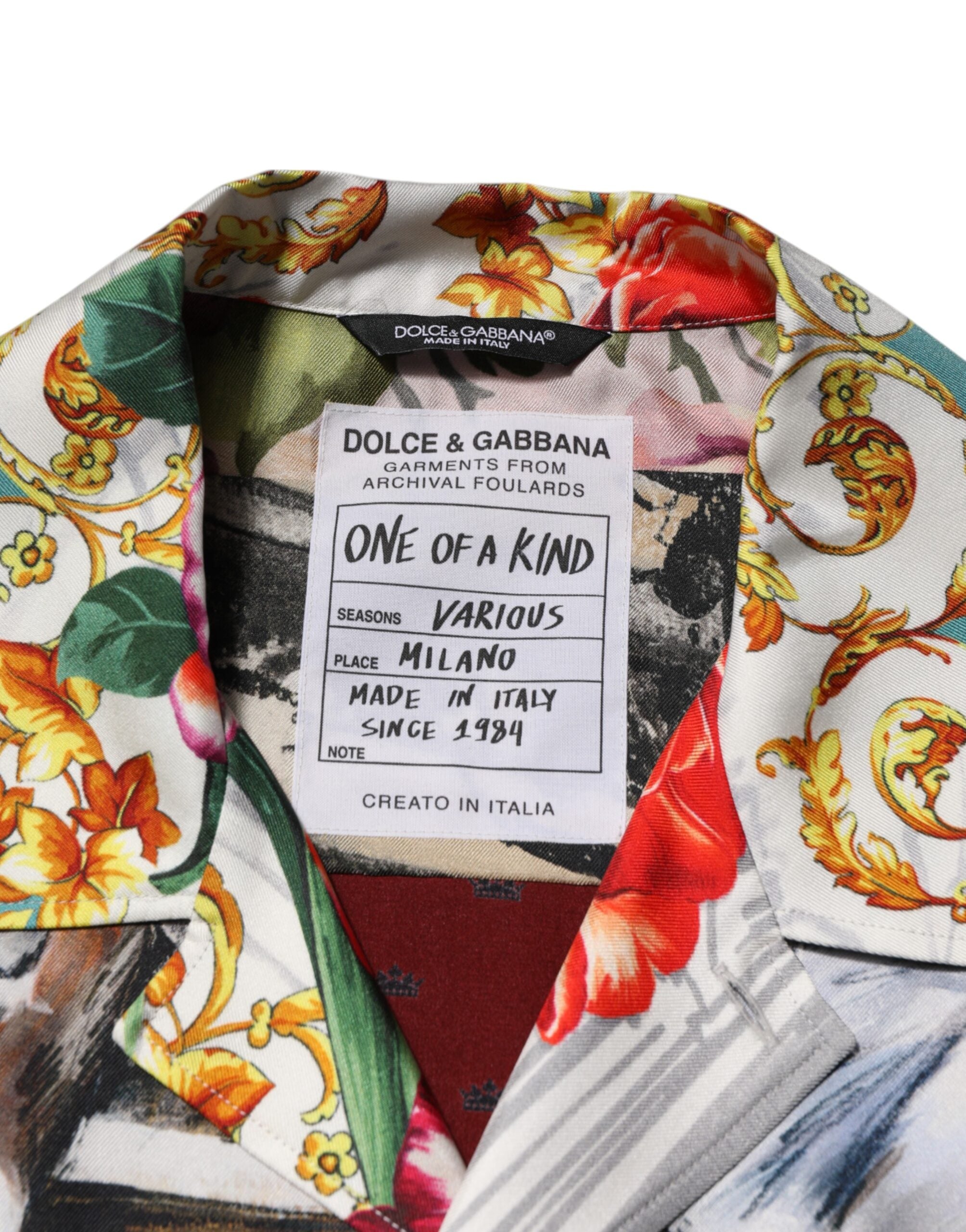 Dolce & Gabbana Multicolor Shell Print Hawaiian Casual Shirt-7