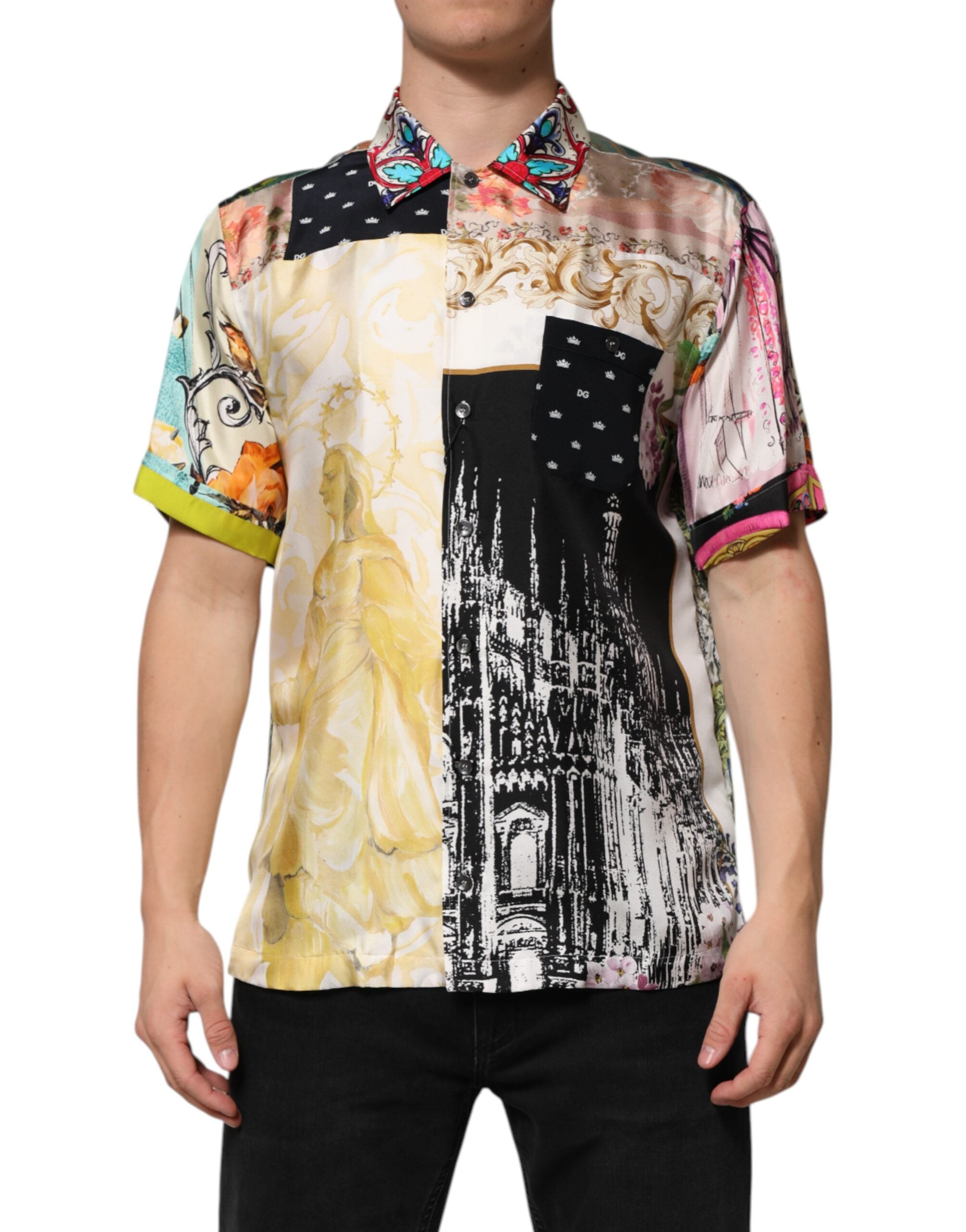 Dolce & Gabbana multicolor printed button-down casual shirt