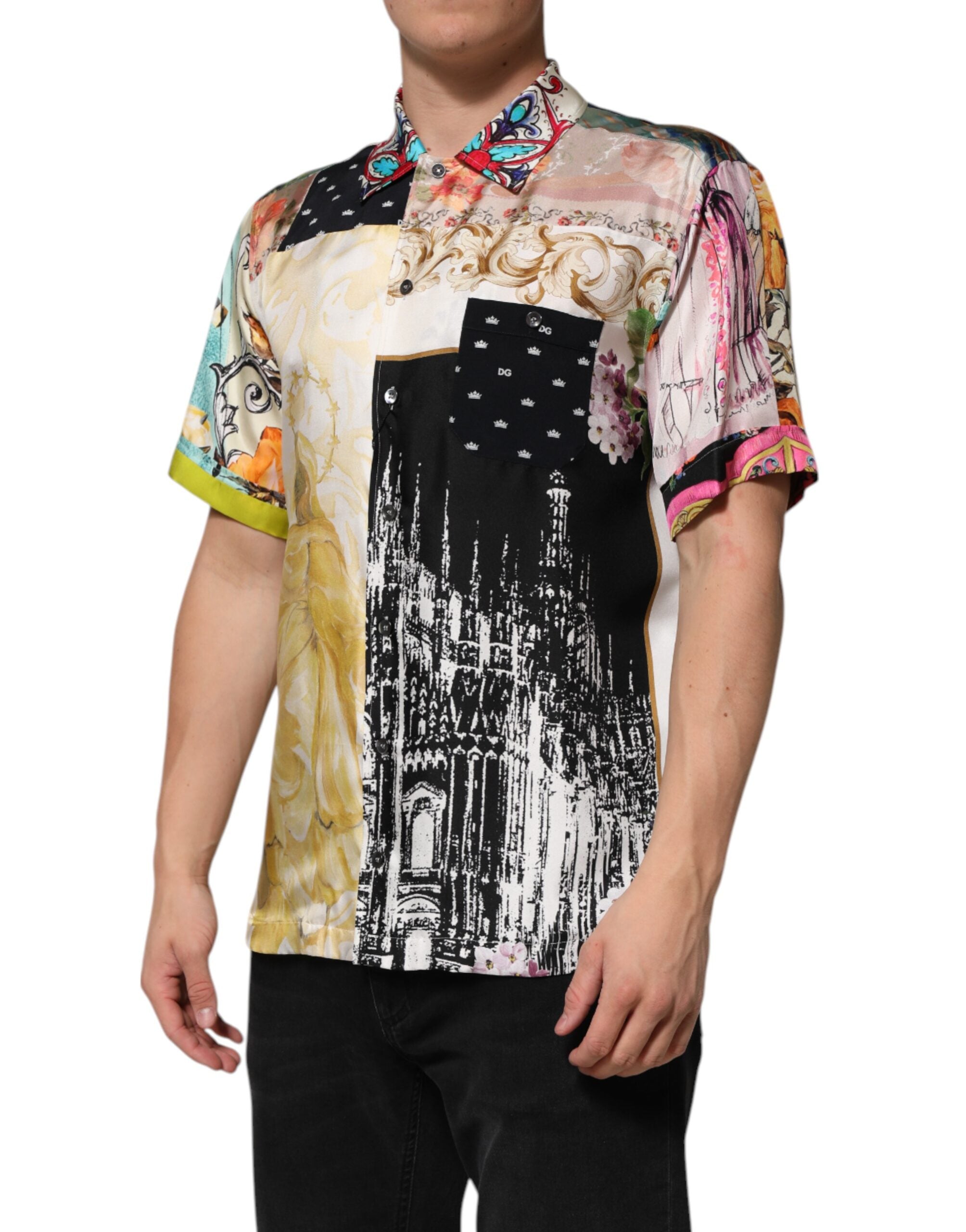 Dolce & Gabbana multicolor printed button-down casual shirt-3