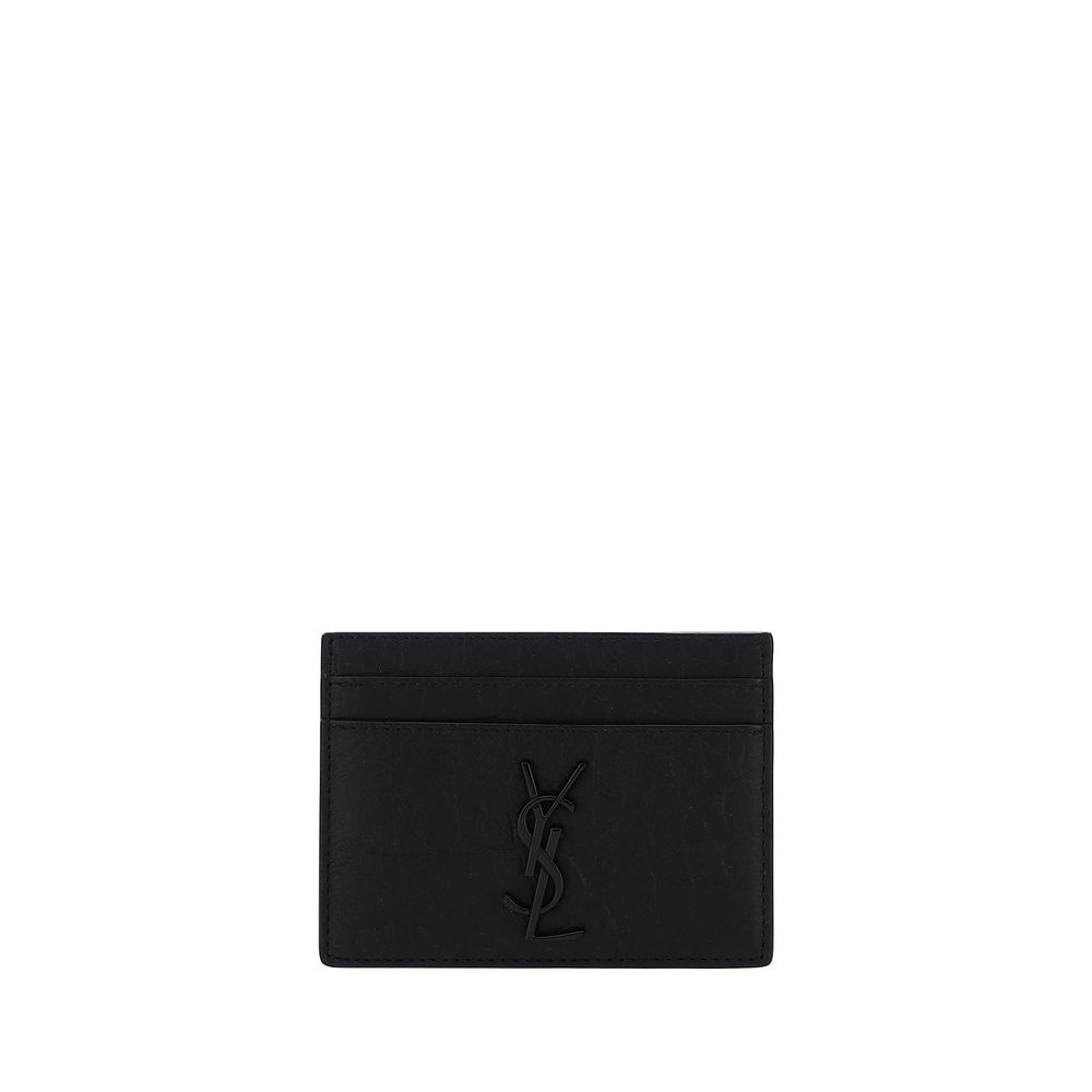 Saint Laurent Black Lambskin Leather Wallet Ovis Aries Aries