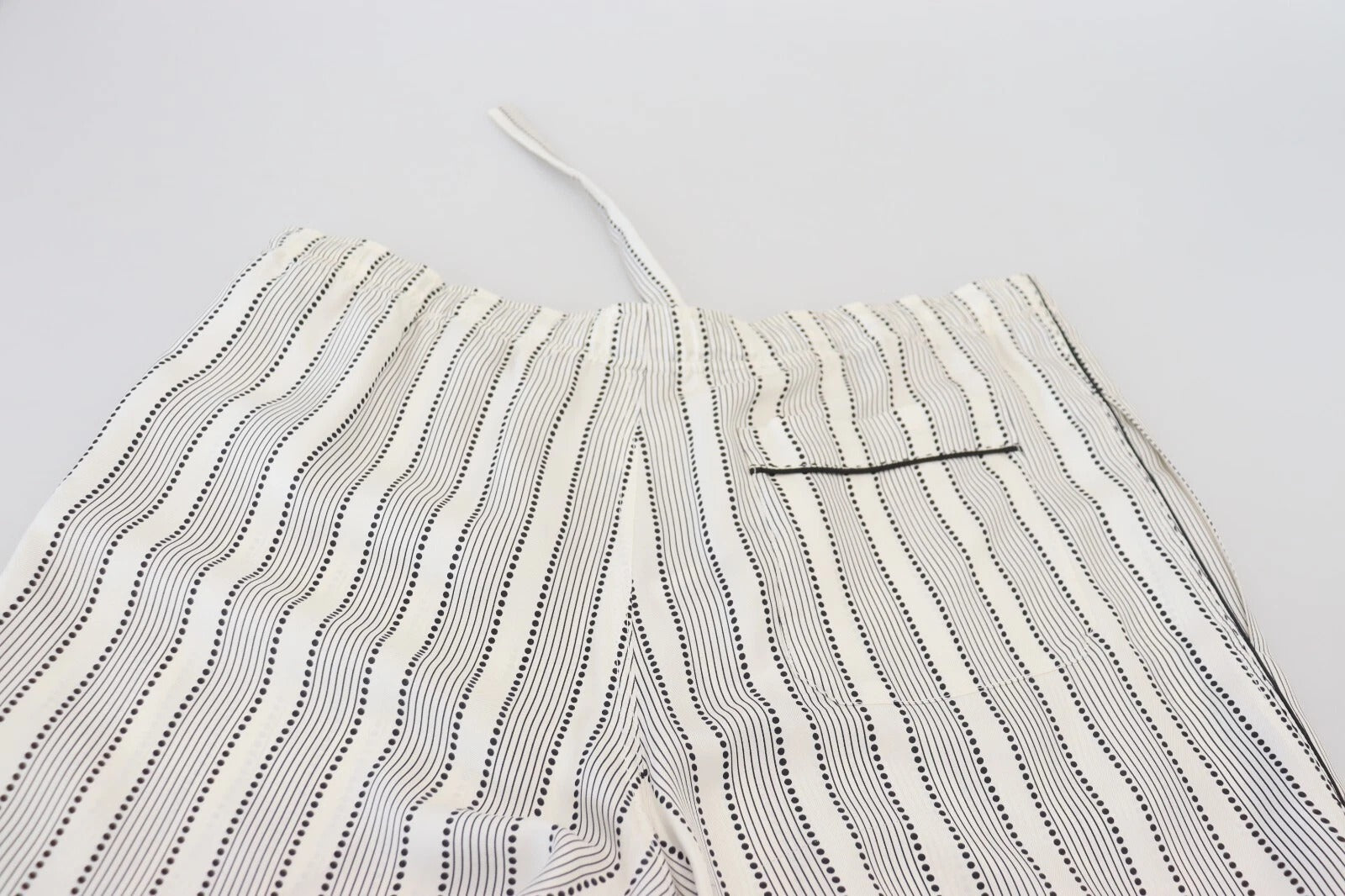 Dolce & Gabbana white striped silk lounge trousers-7