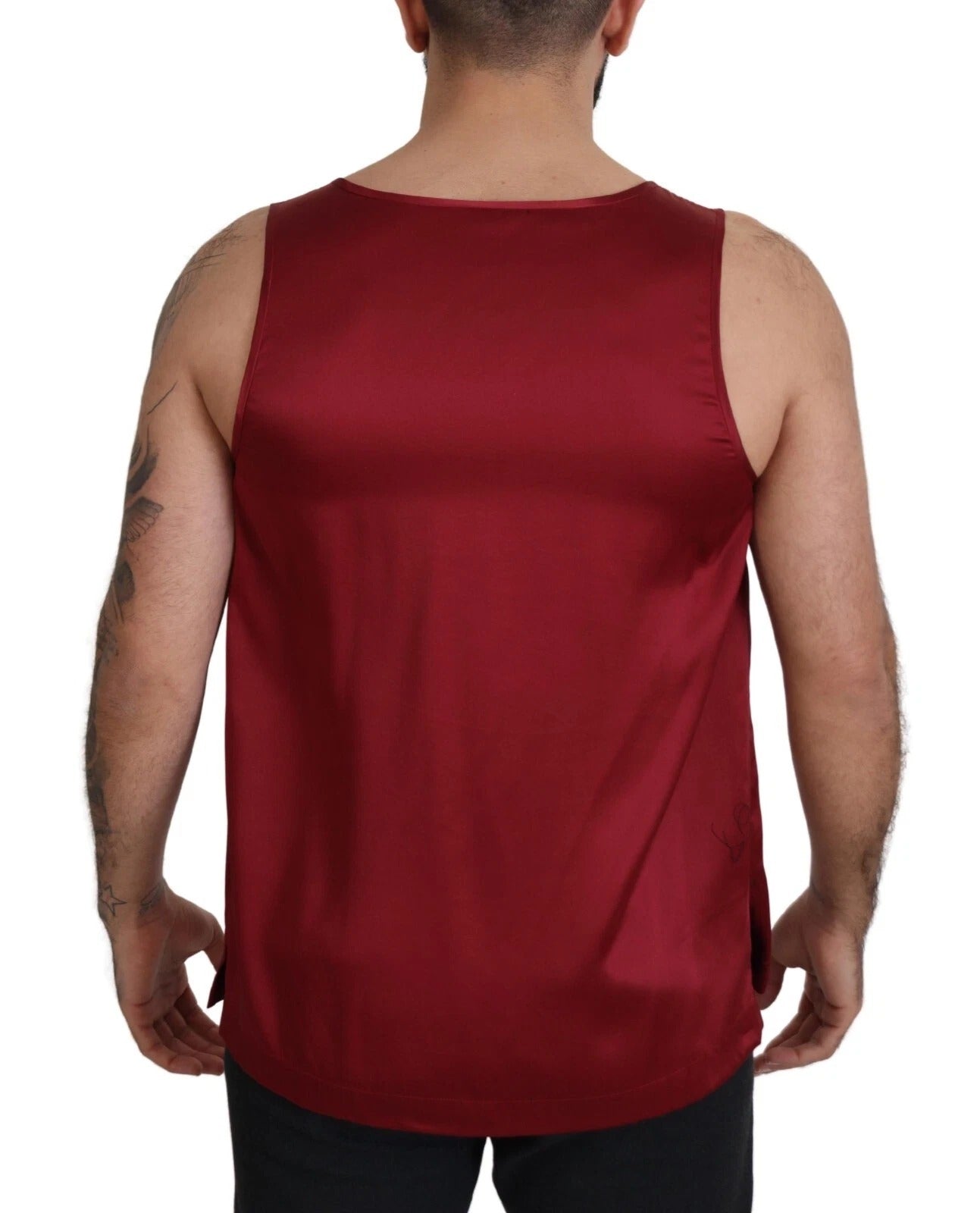 Camiseta de seda roja sin mangas con cuello redondo de Dolce & Gabbana-2