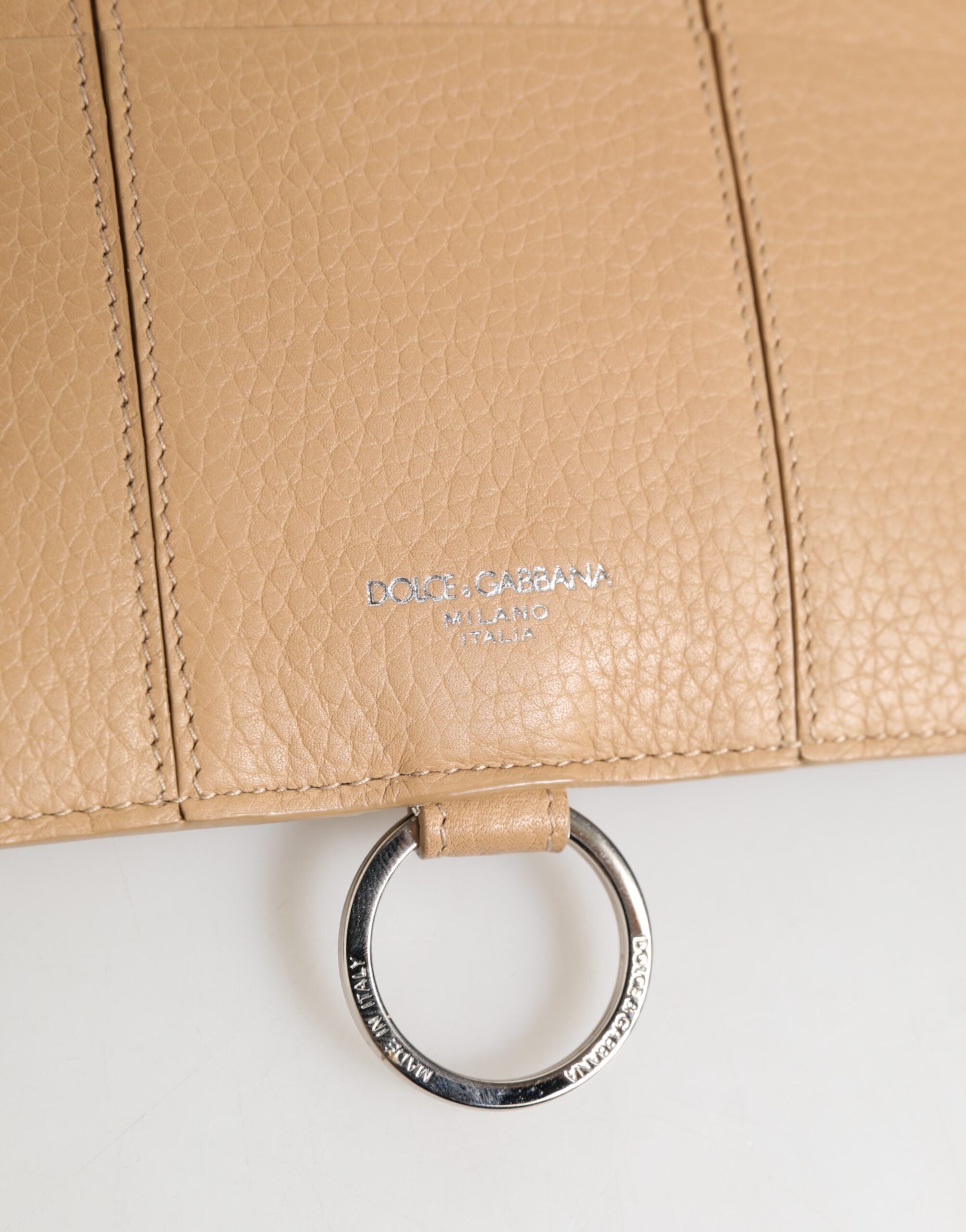 Dolce & Gabbana Beige Kalbsleder Großer Crossbody Kartenhalter Brieftasche-3