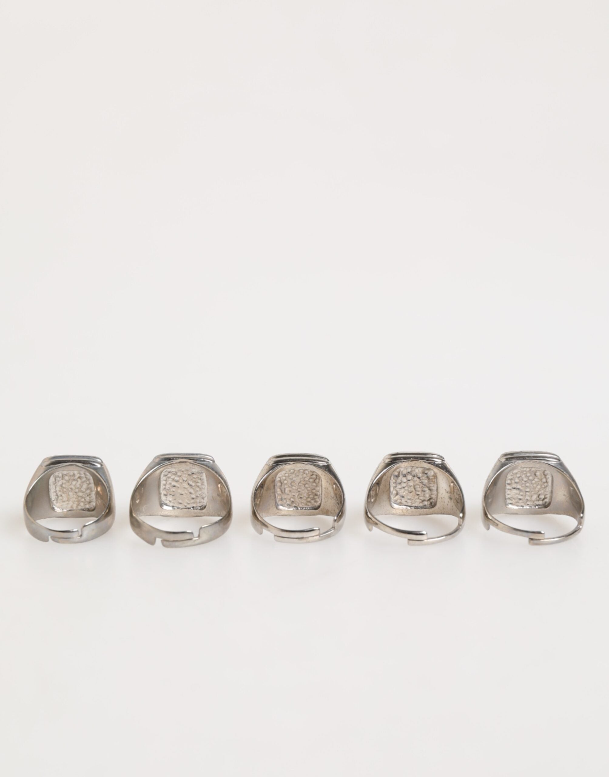 Dolce & Gabbana Silver-Tone Brass Lettering Set of 5 Adjustable Rings-5