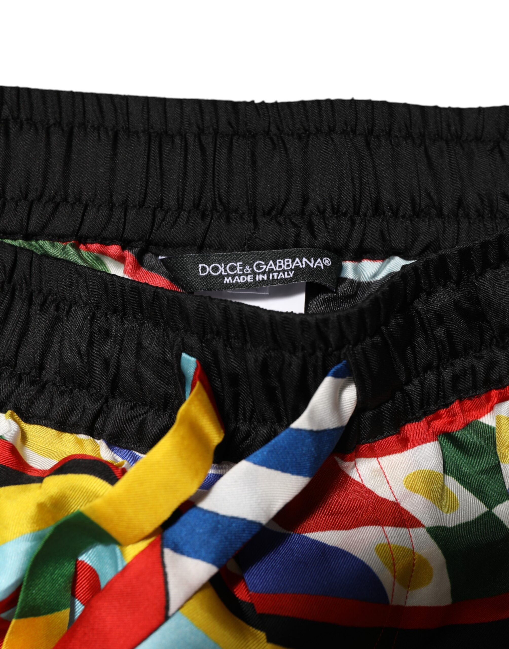 Dolce & Gabbana Multicolor Sizilianische Carretto Shorts Bademode-6
