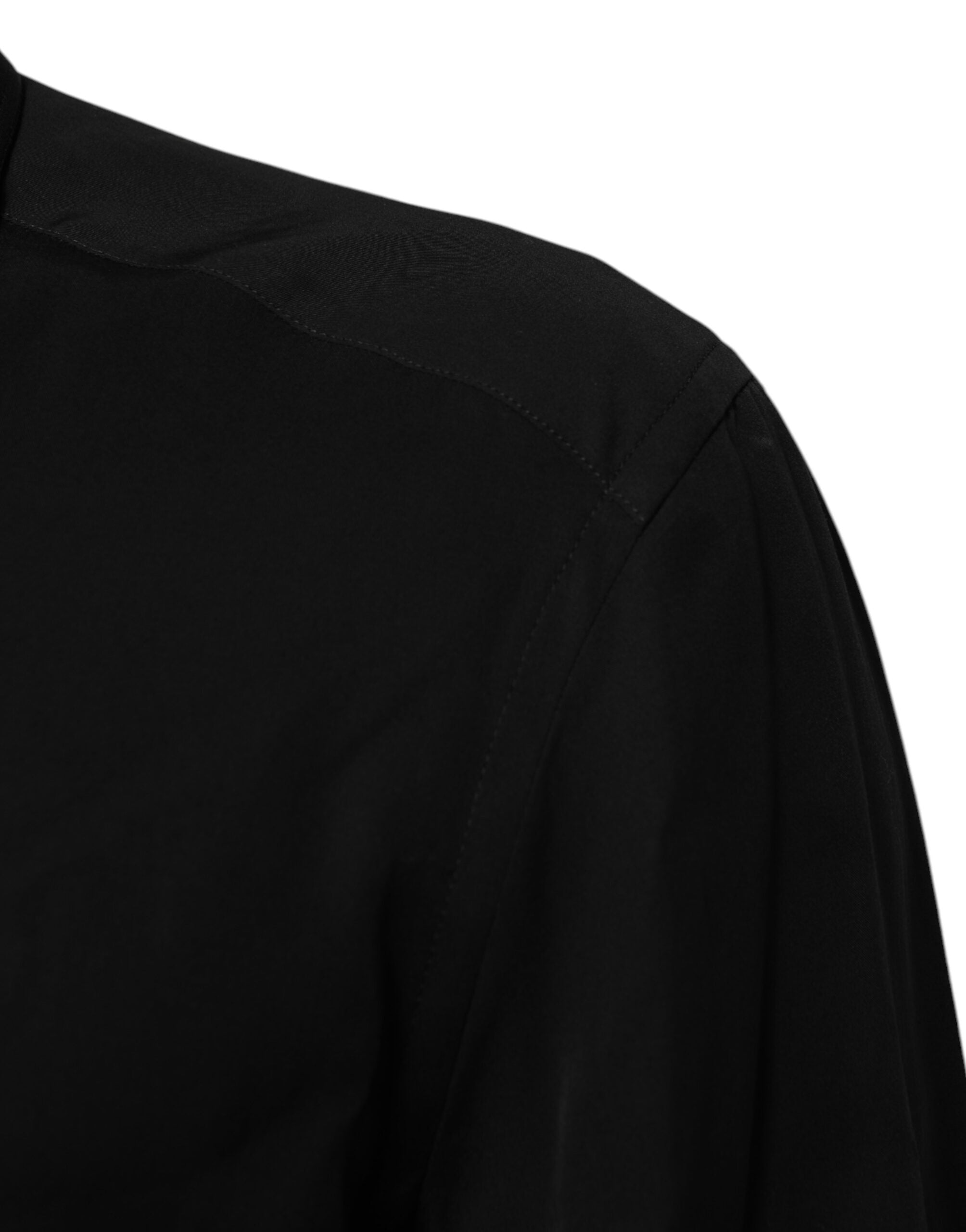 Camisa negra de viscosa de manga larga de Dolce & Gabbana para ocasiones formales-6