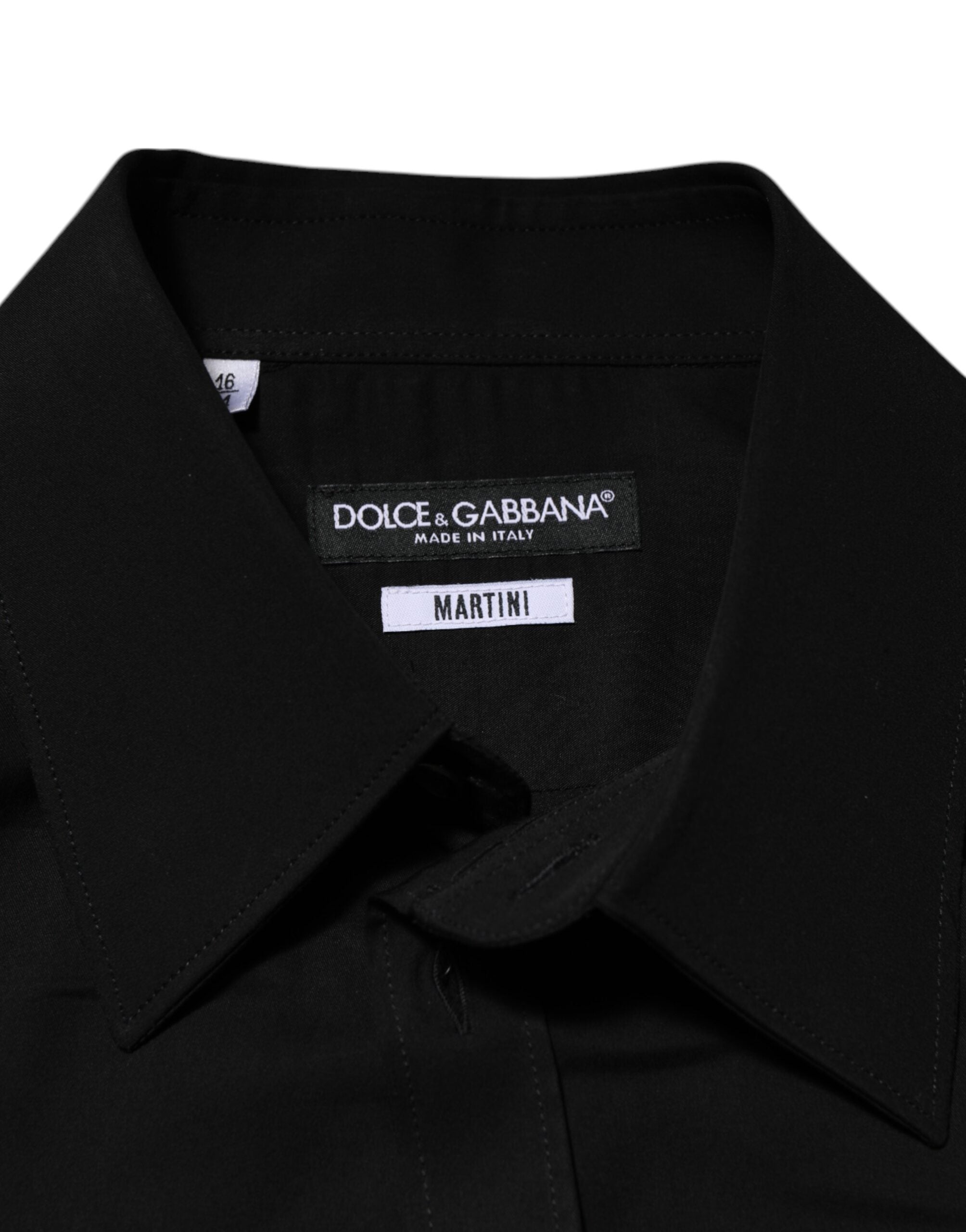 Camisa negra de viscosa de manga larga de Dolce & Gabbana para ocasiones formales-7
