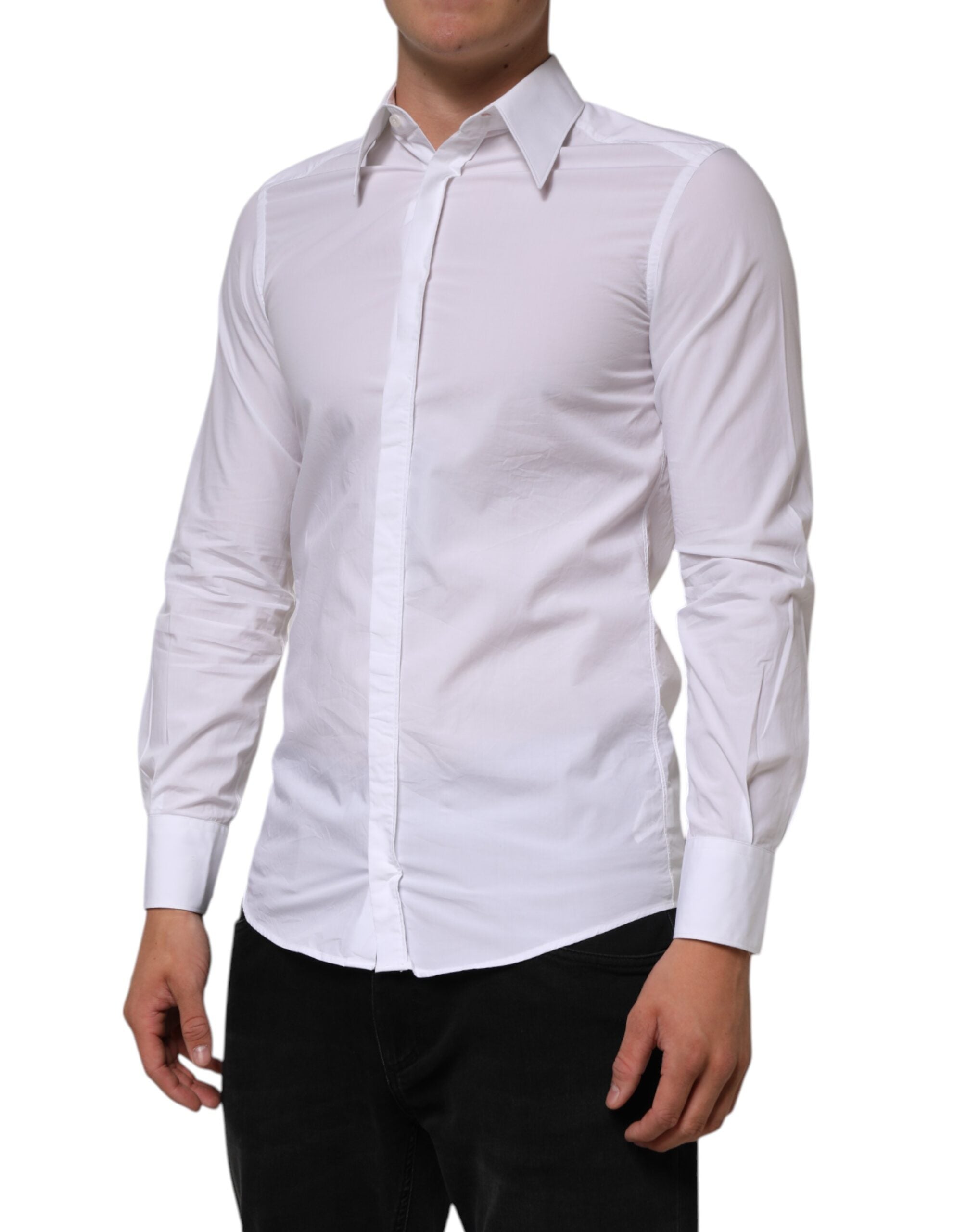 Dolce & Gabbana white cotton long-sleeved shirt MARTINI-3