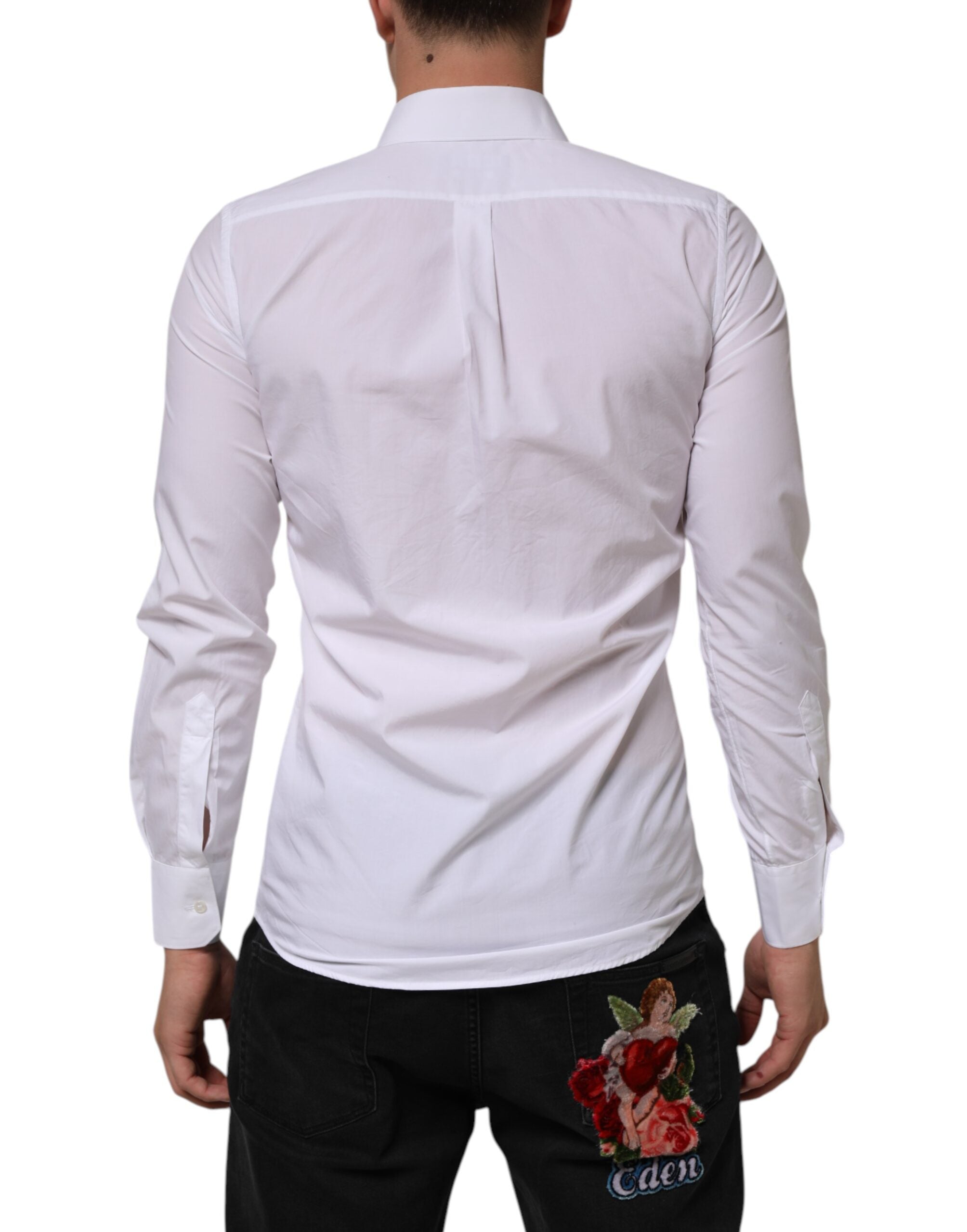 Dolce & Gabbana white cotton long-sleeved shirt MARTINI-4