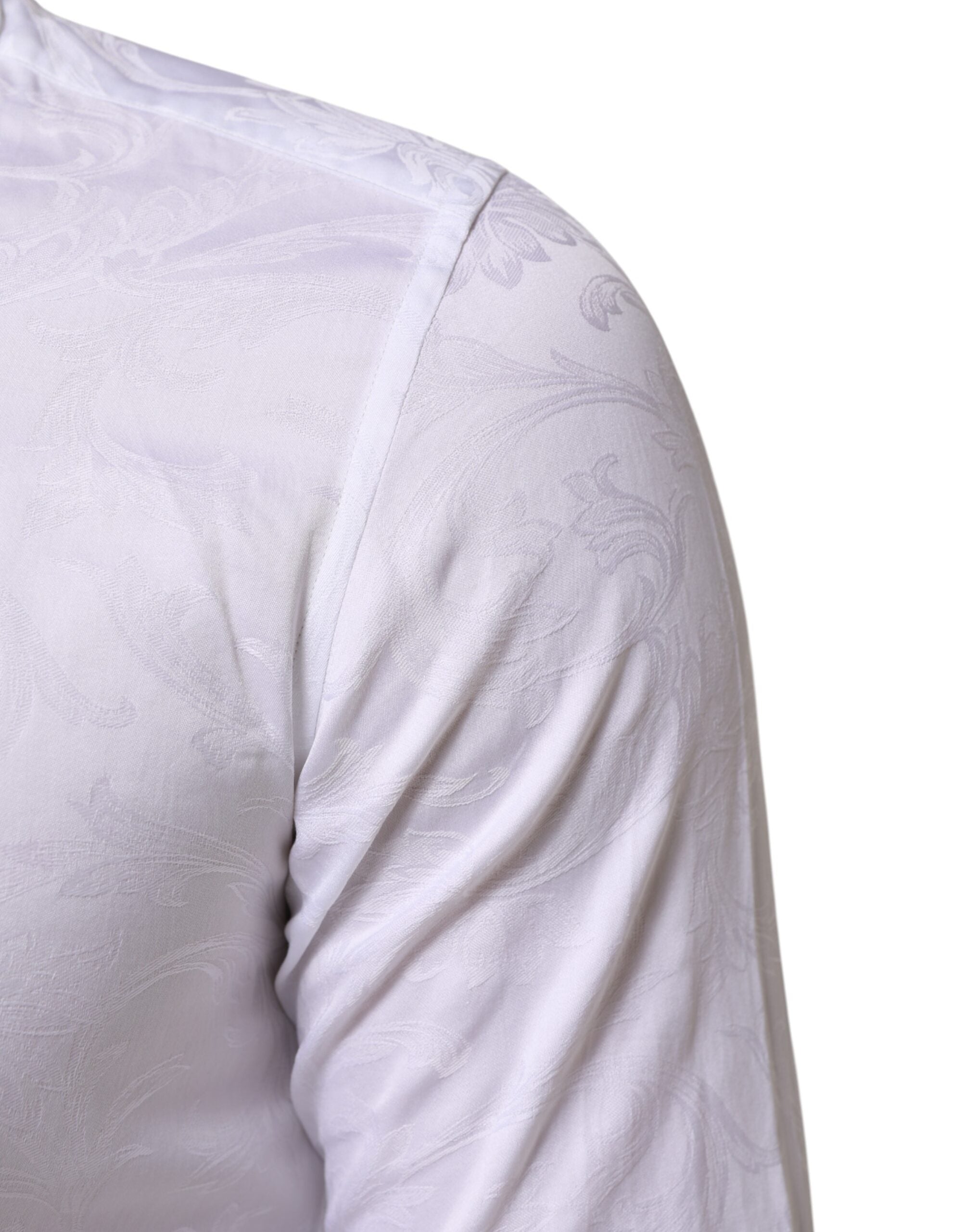 Dolce & Gabbana Weißes MARTINI Hemd aus Baumwolle mit Paisley-Jacquardmuster-6