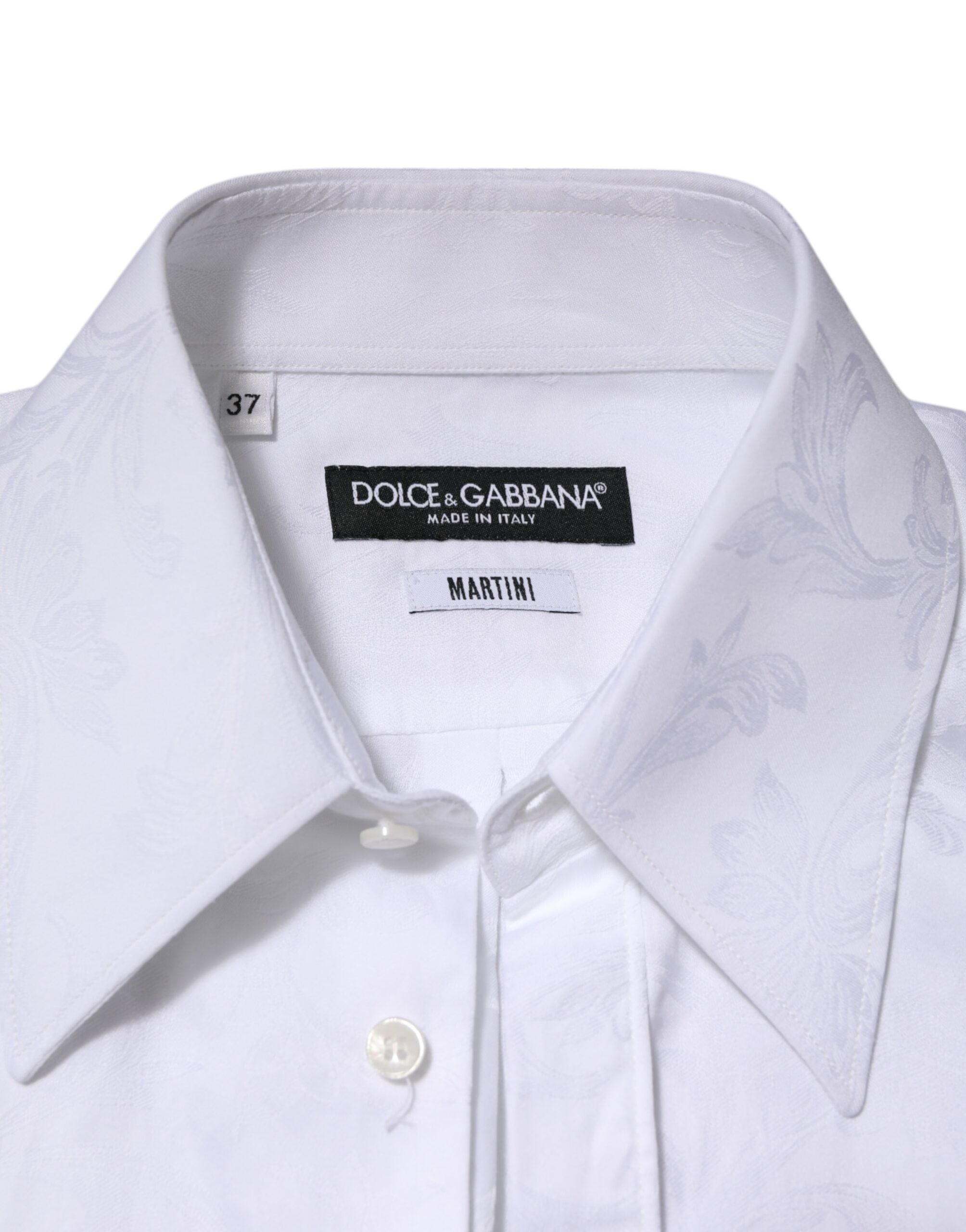 Dolce & Gabbana Weißes MARTINI Hemd aus Baumwolle mit Paisley-Jacquardmuster-7