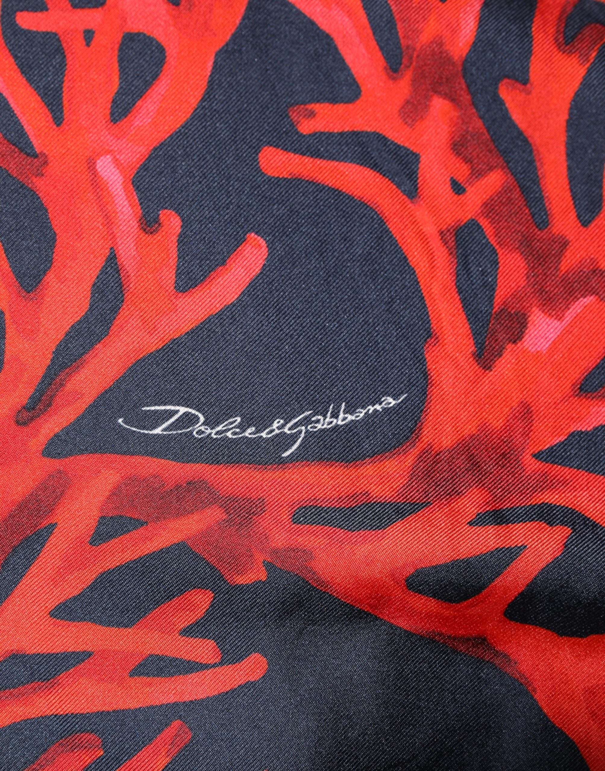 Dolce & Gabbana Marineblauer Pullover mit Korallendruck Pullover aus Seide-7
