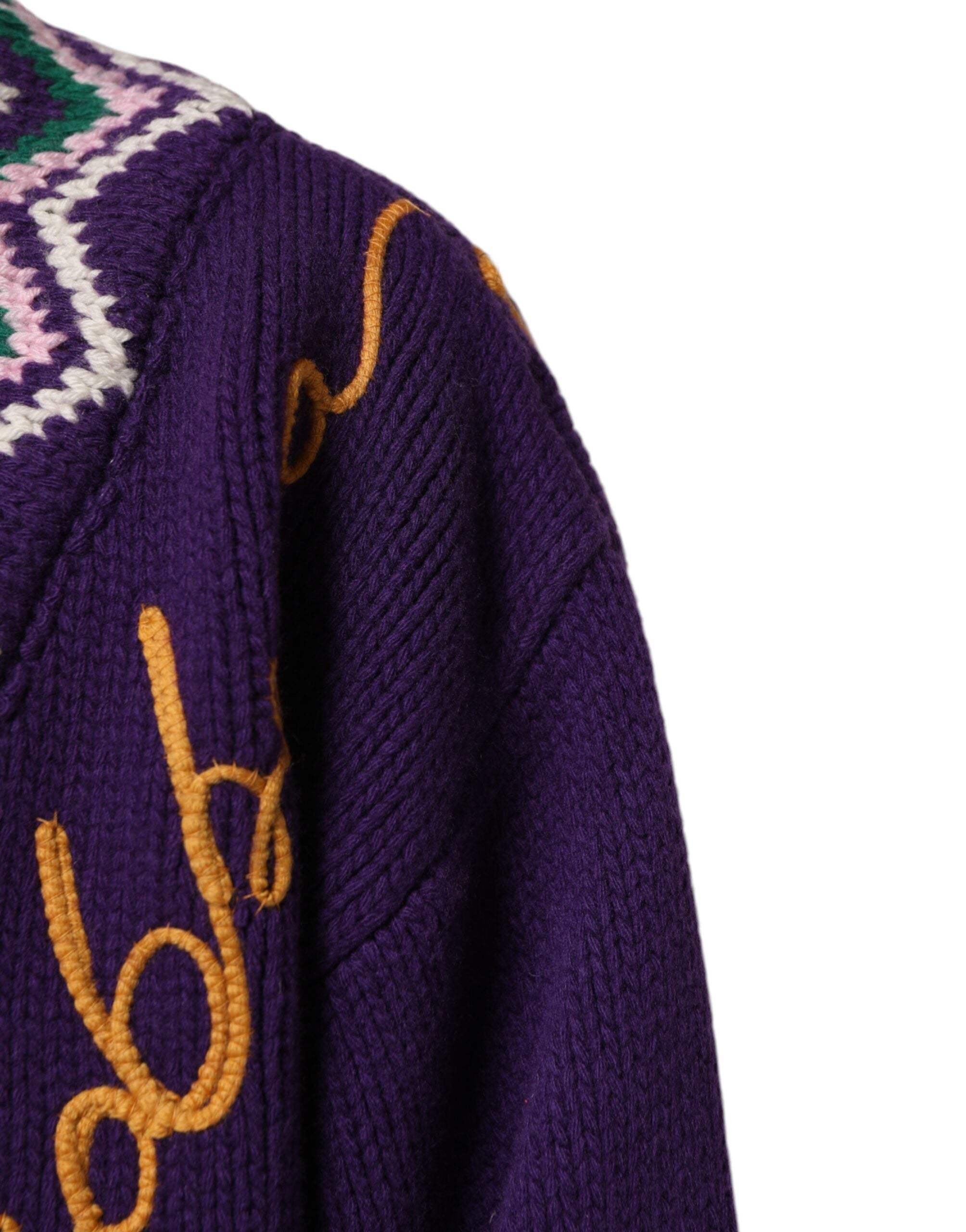 Dolce & Gabbana Purple Wool DG Logo Men's Knit Sweater-6