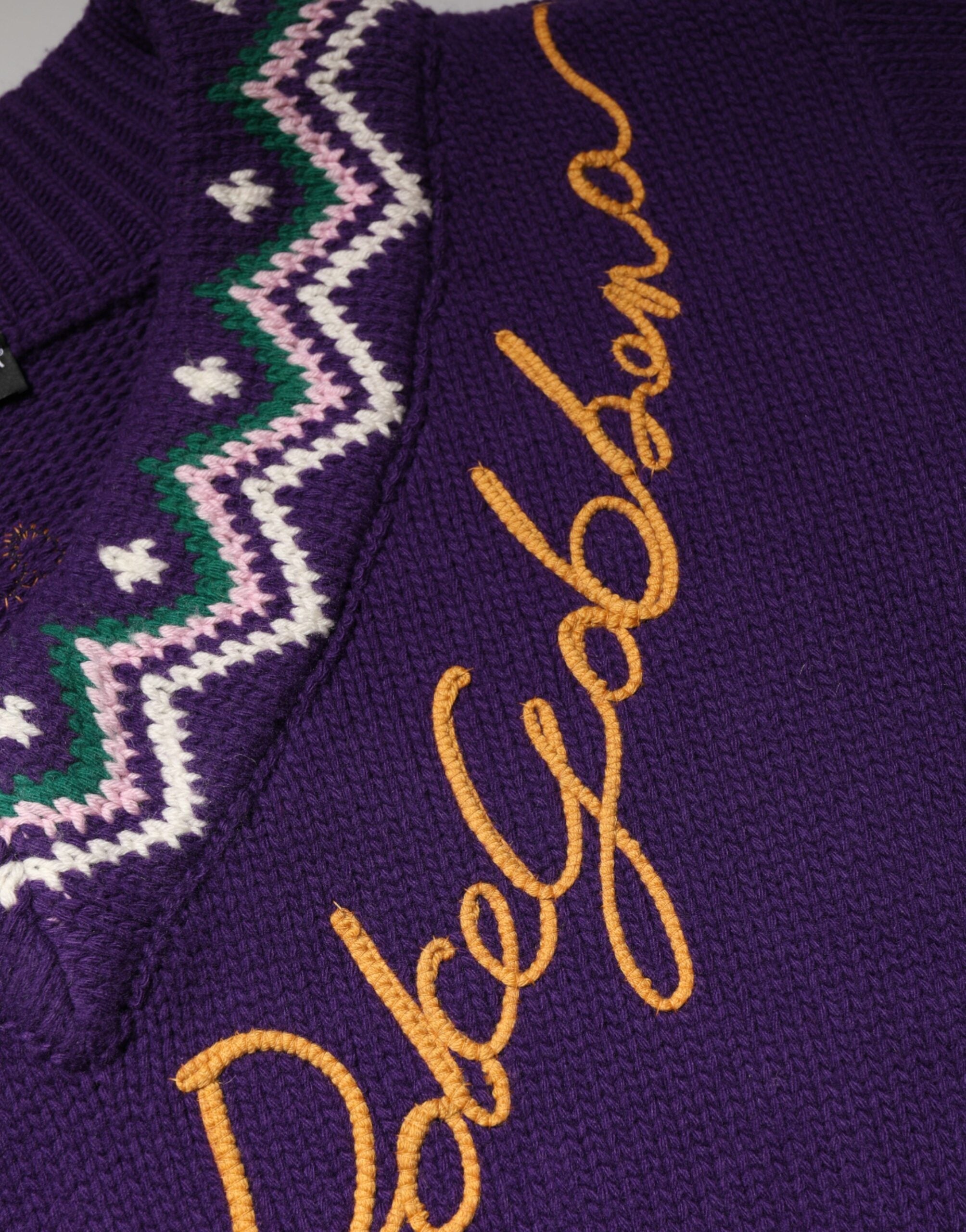 Dolce & Gabbana Purple Wool DG Logo Men's Knit Sweater-8
