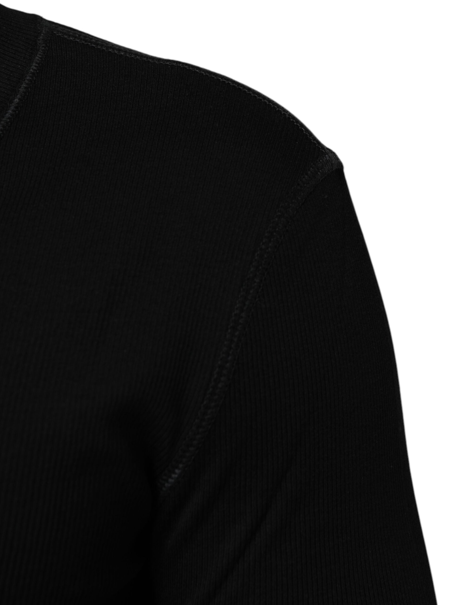Dolce & Gabbana Black Cotton Cardigan with Button Placket for Men-6
