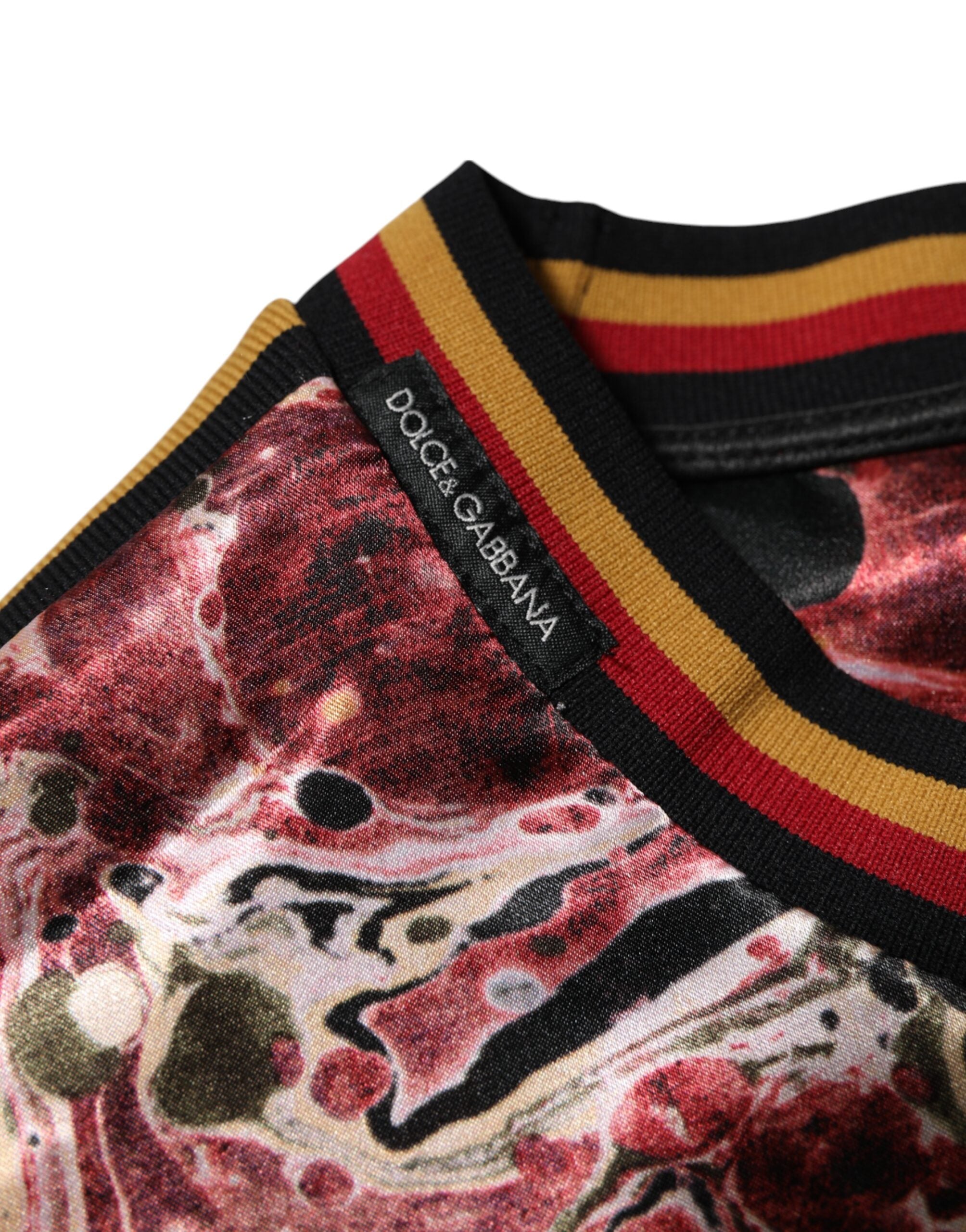 Dolce & Gabbana Mehrfarbiges Polyester-T-Shirt mit Marmordruck in Übergröße-7