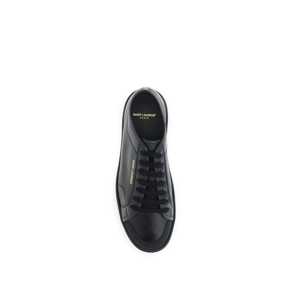 Zapatillas bajas Saint Laurent de piel de becerro negra Bos Taurus-4