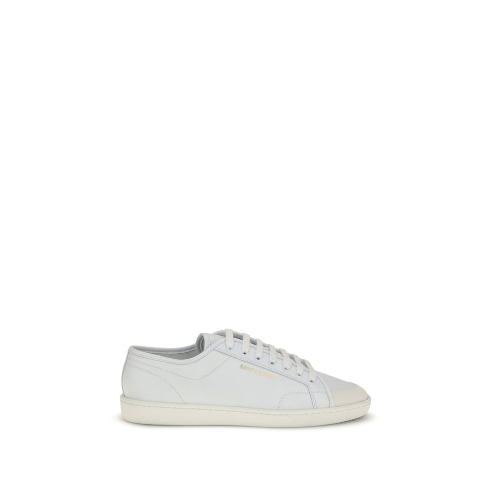 Saint Laurent Weiße Low-Top-Sneaker aus Kalbsleder Bos Taurus-1