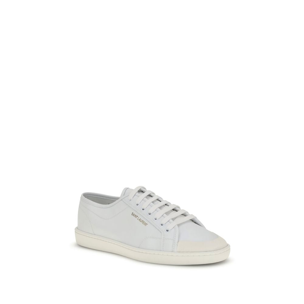 Saint Laurent Weiße Low-Top-Sneaker aus Kalbsleder Bos Taurus-2