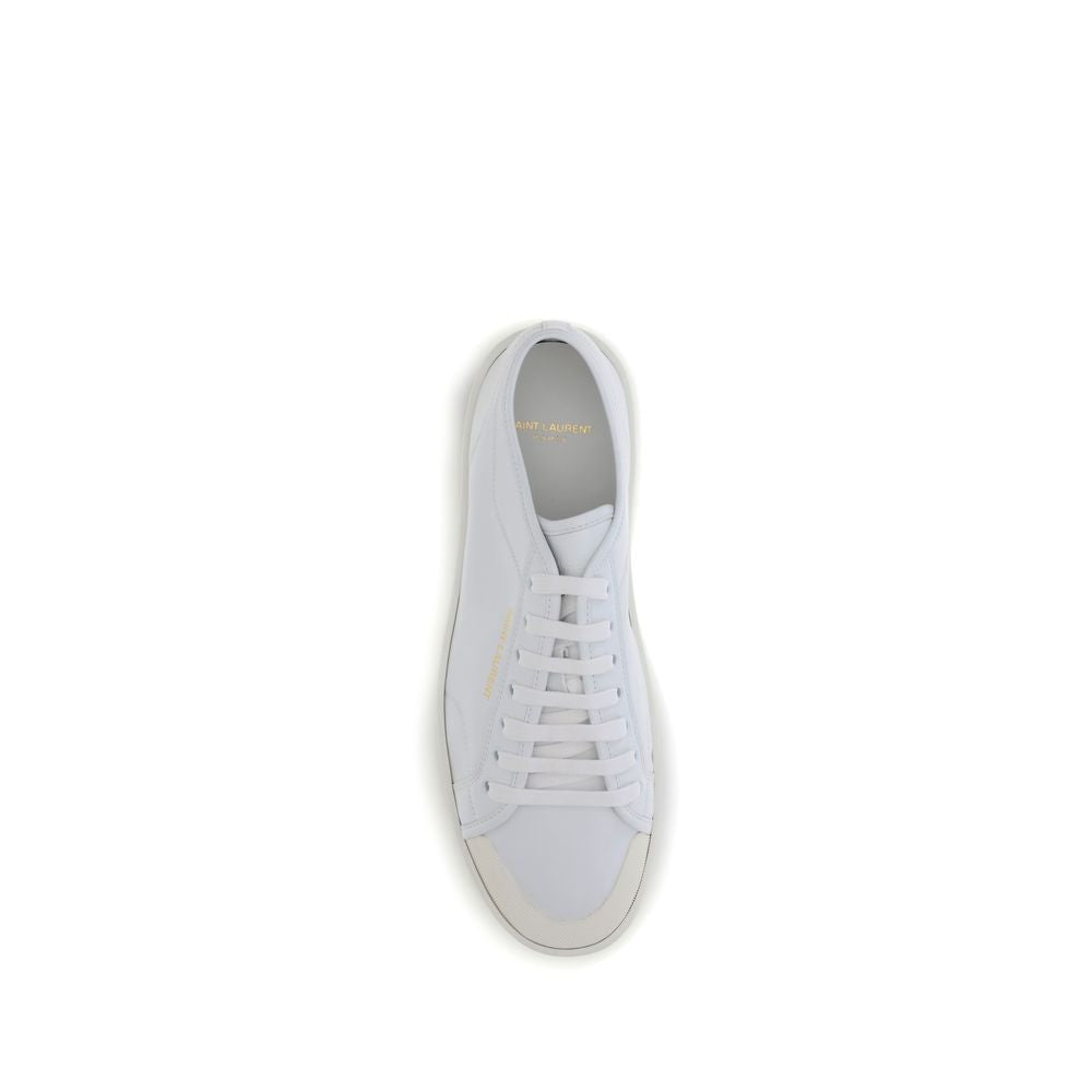 Saint Laurent Weiße Low-Top-Sneaker aus Kalbsleder Bos Taurus-4