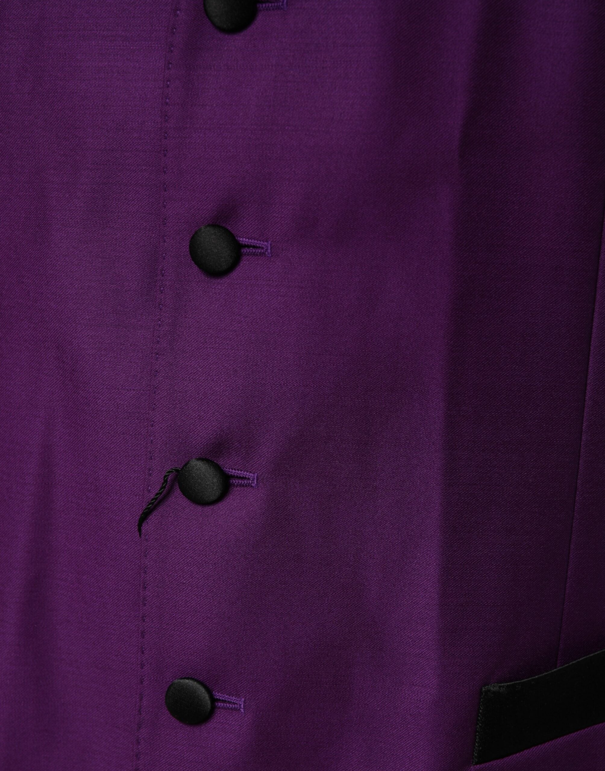 Dolce & Gabbana Lila Wolle Kleid Formelle Weste Weste-6