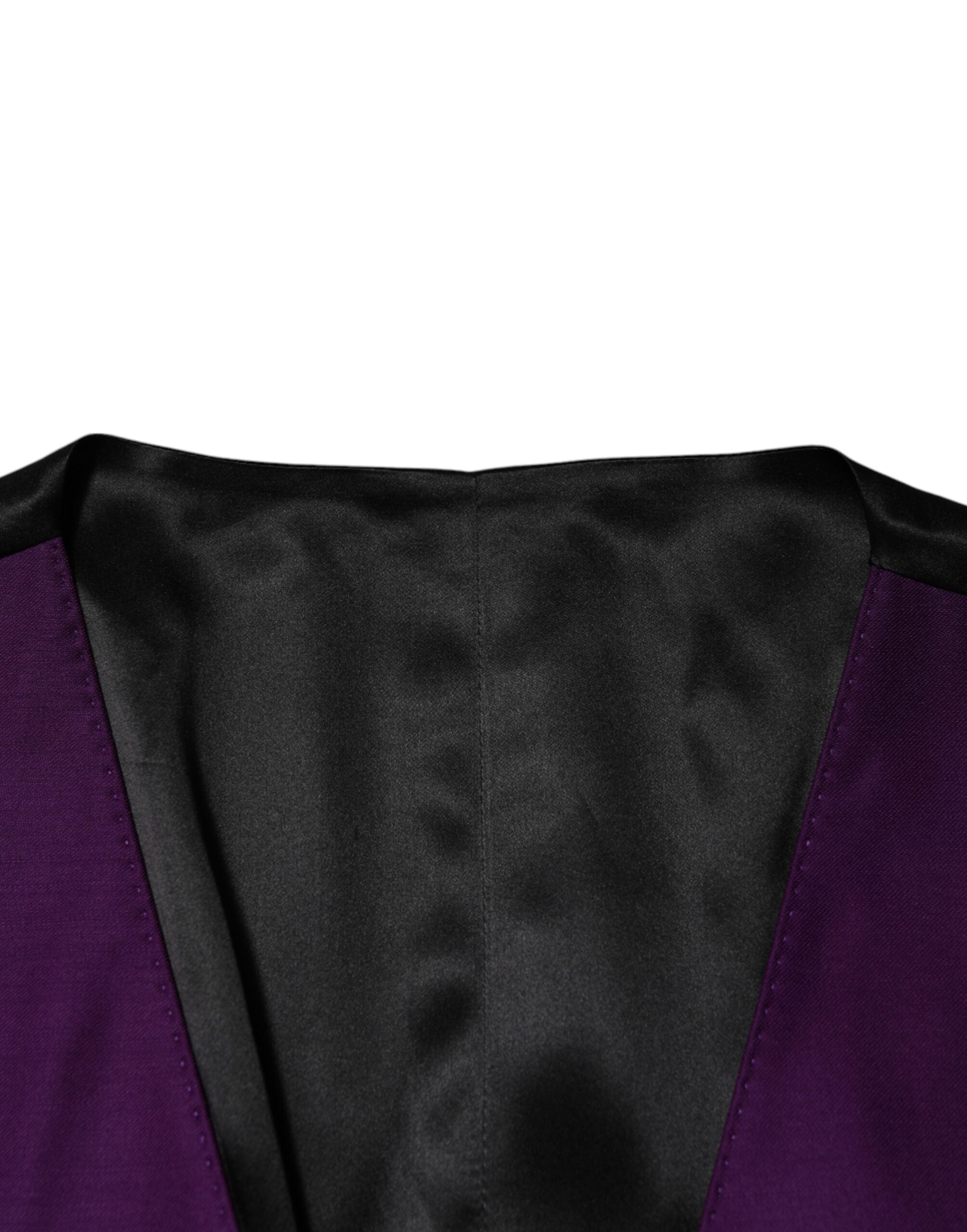 Dolce & Gabbana Lila Wolle Kleid Formelle Weste Weste-7