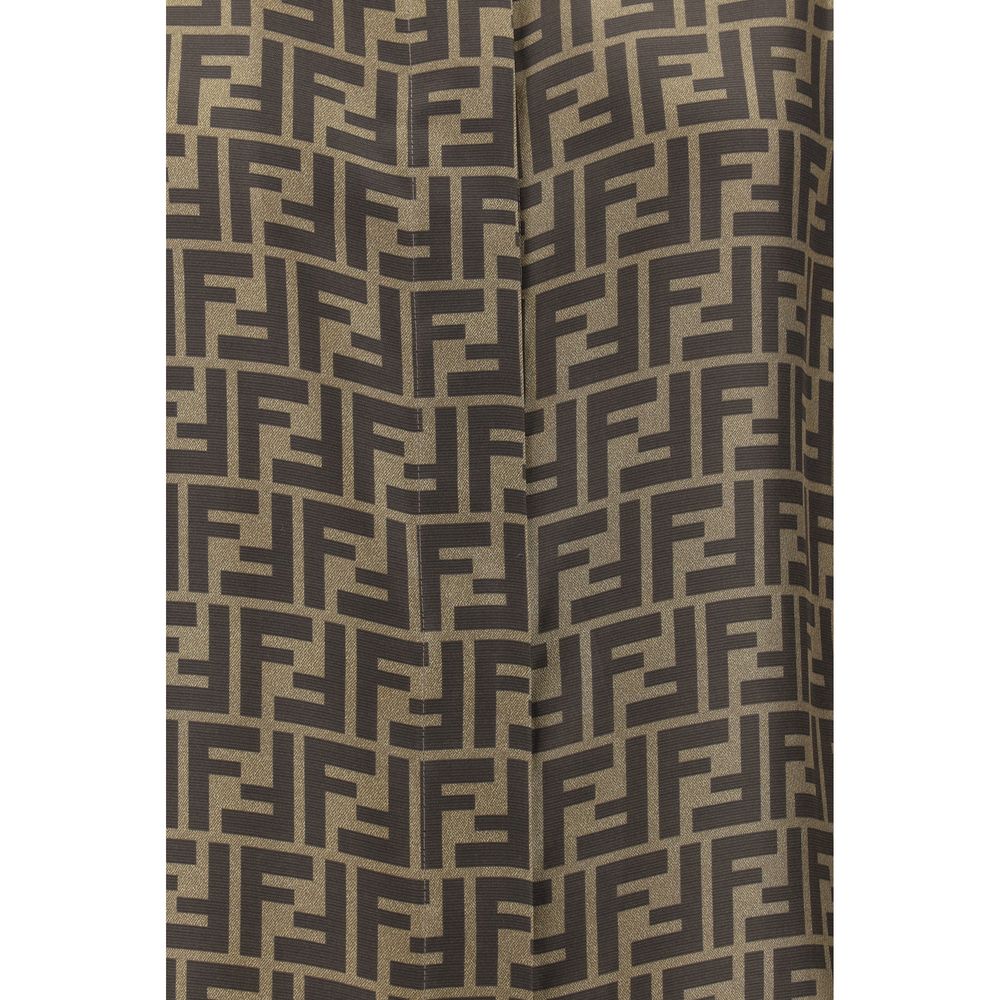 Blusa de seda marrón Fendi con estampado-3