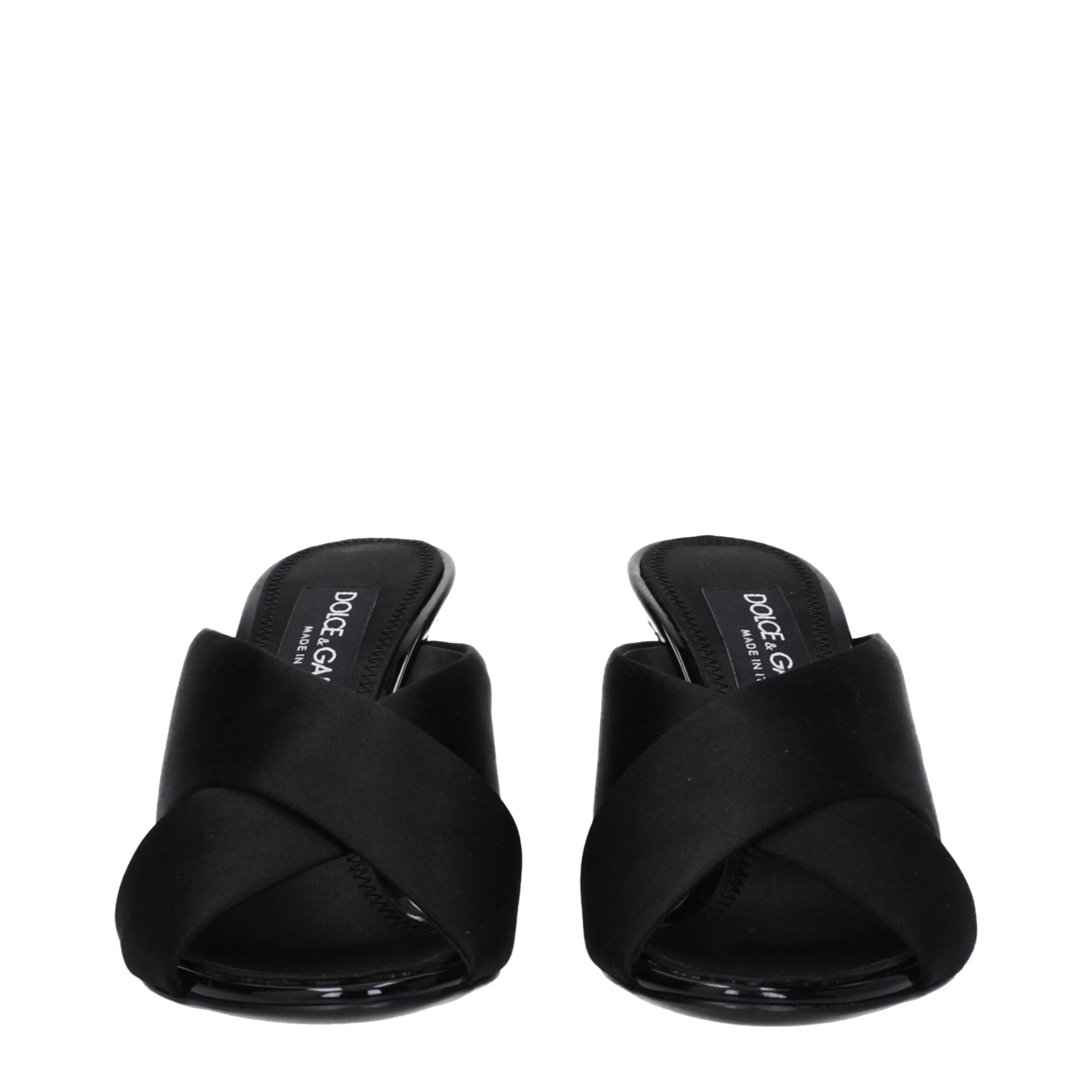 Dolce & Gabbana Black Satin Stiletto Sandals-3