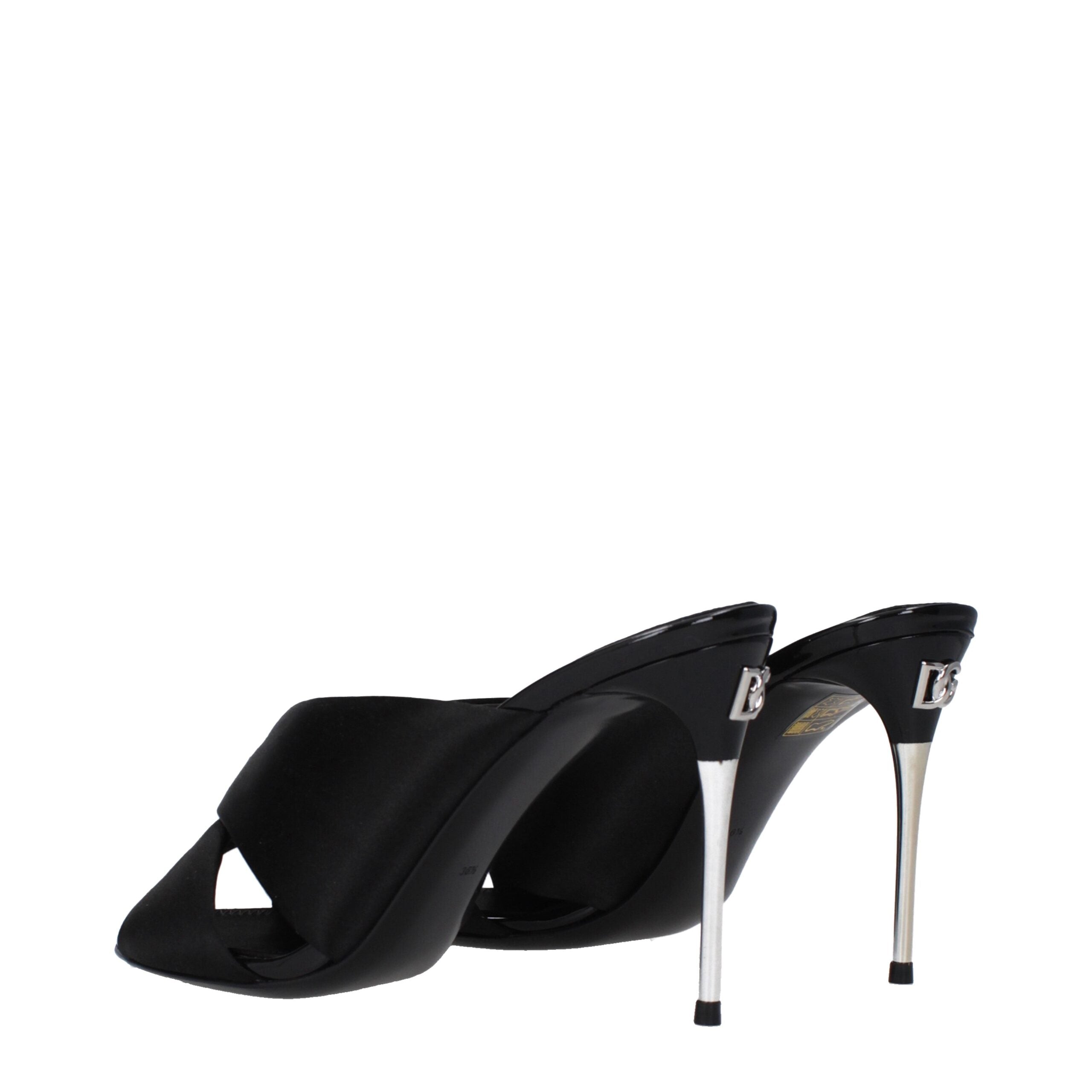 Dolce & Gabbana Black Satin Stiletto Sandals-4