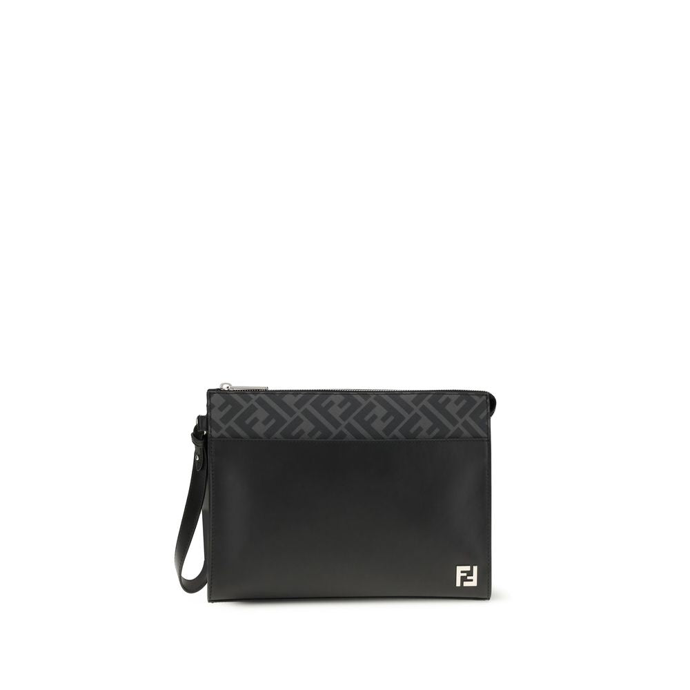 Fendi Black Leather Clutch-1