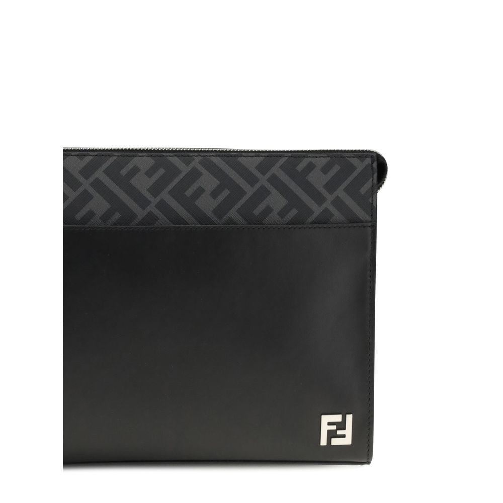Fendi Black Leather Clutch-3
