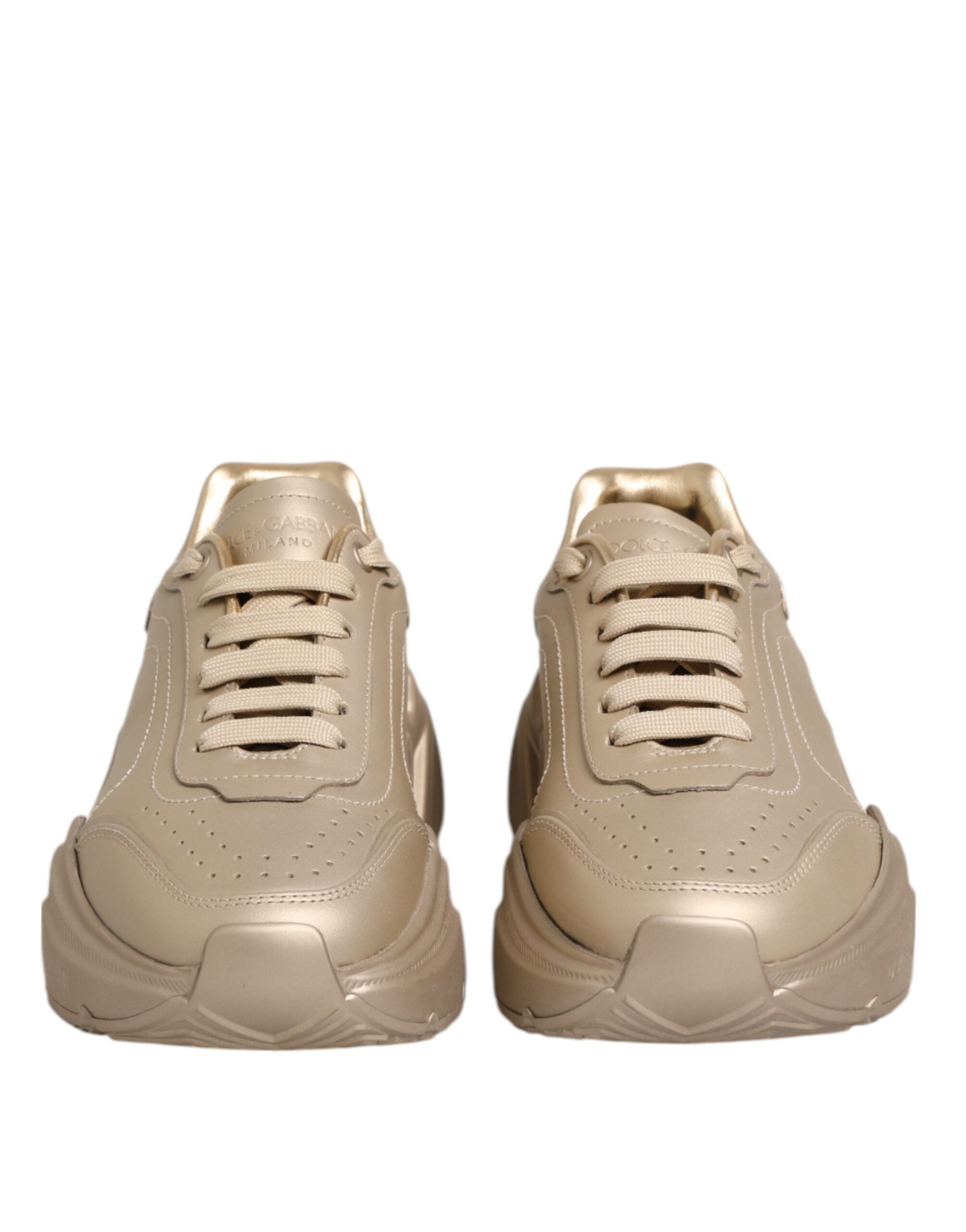 Dolce & Gabbana Gold Leather Daymaster Women's Sneakers Shoes-3