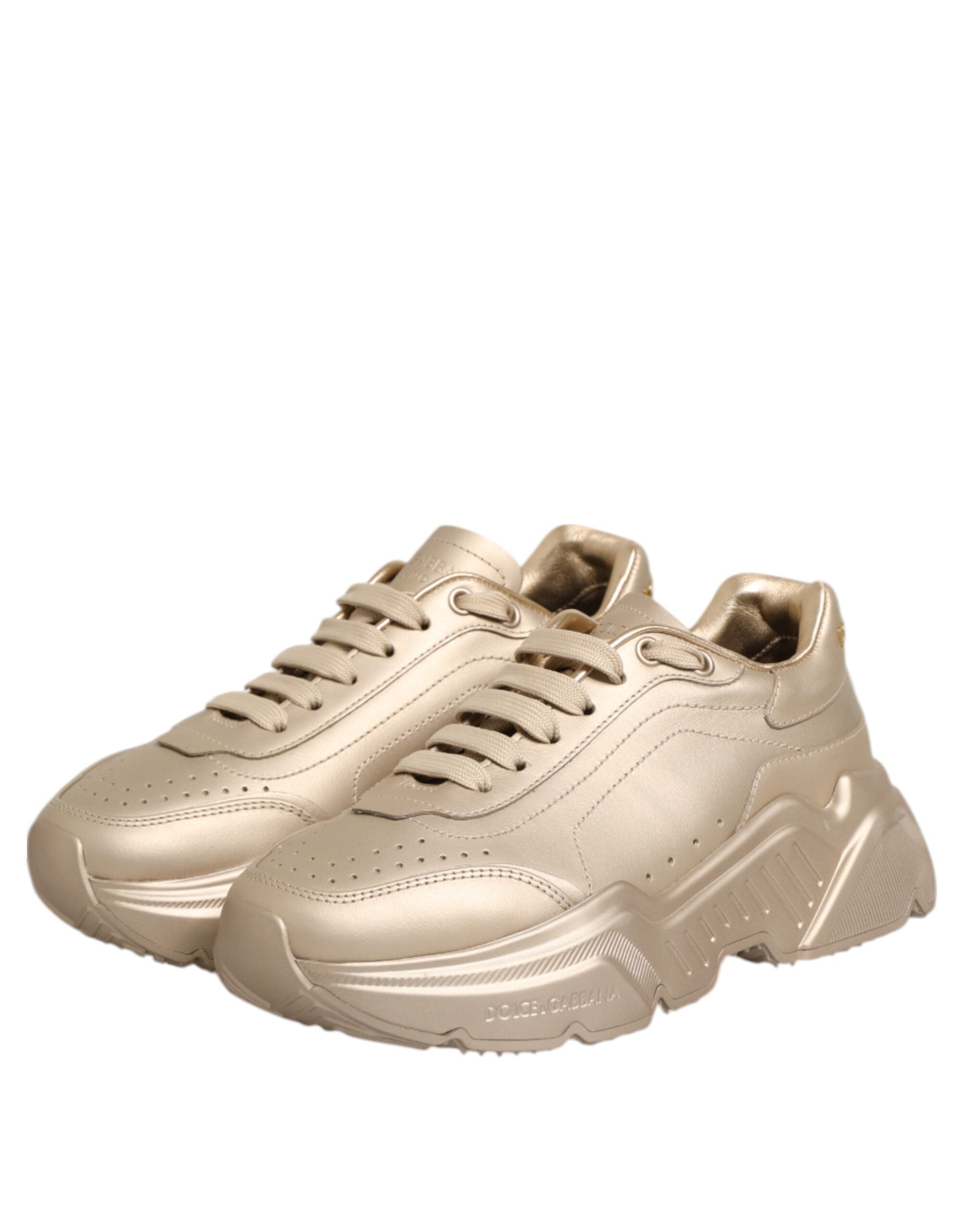Dolce & Gabbana Gold Leather Daymaster Women's Sneakers Shoes-5