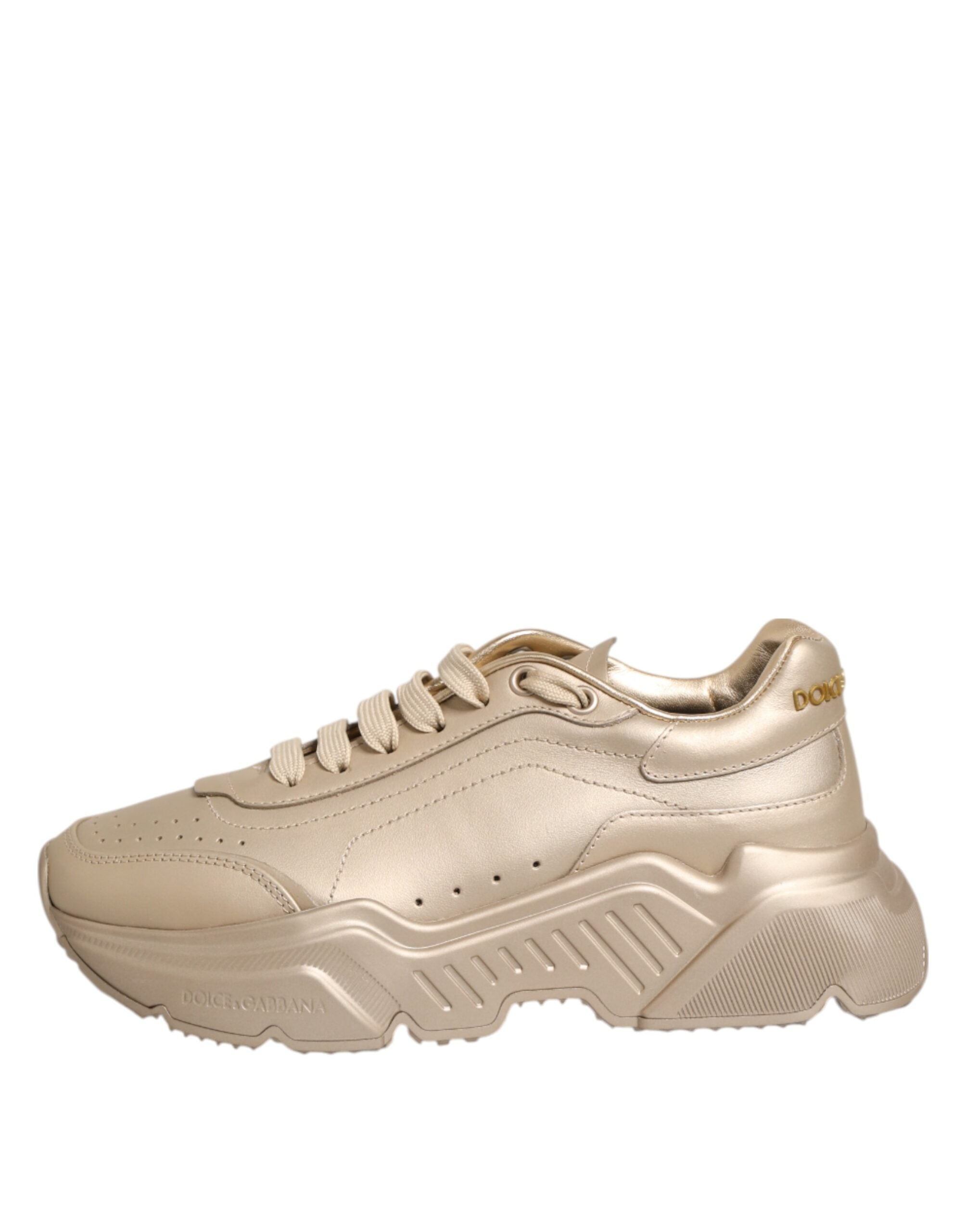 Dolce & Gabbana Gold Leather Daymaster Women's Sneakers Shoes-7